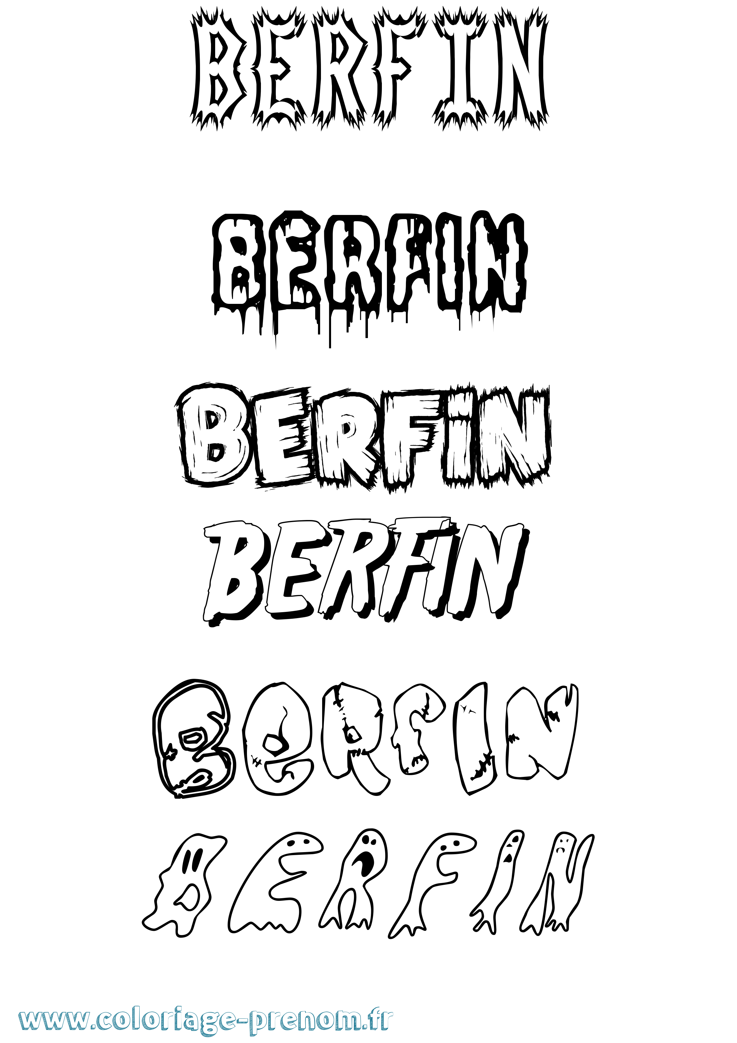 Coloriage Berfin Frisson Coloriage prénom Berfin Frisson