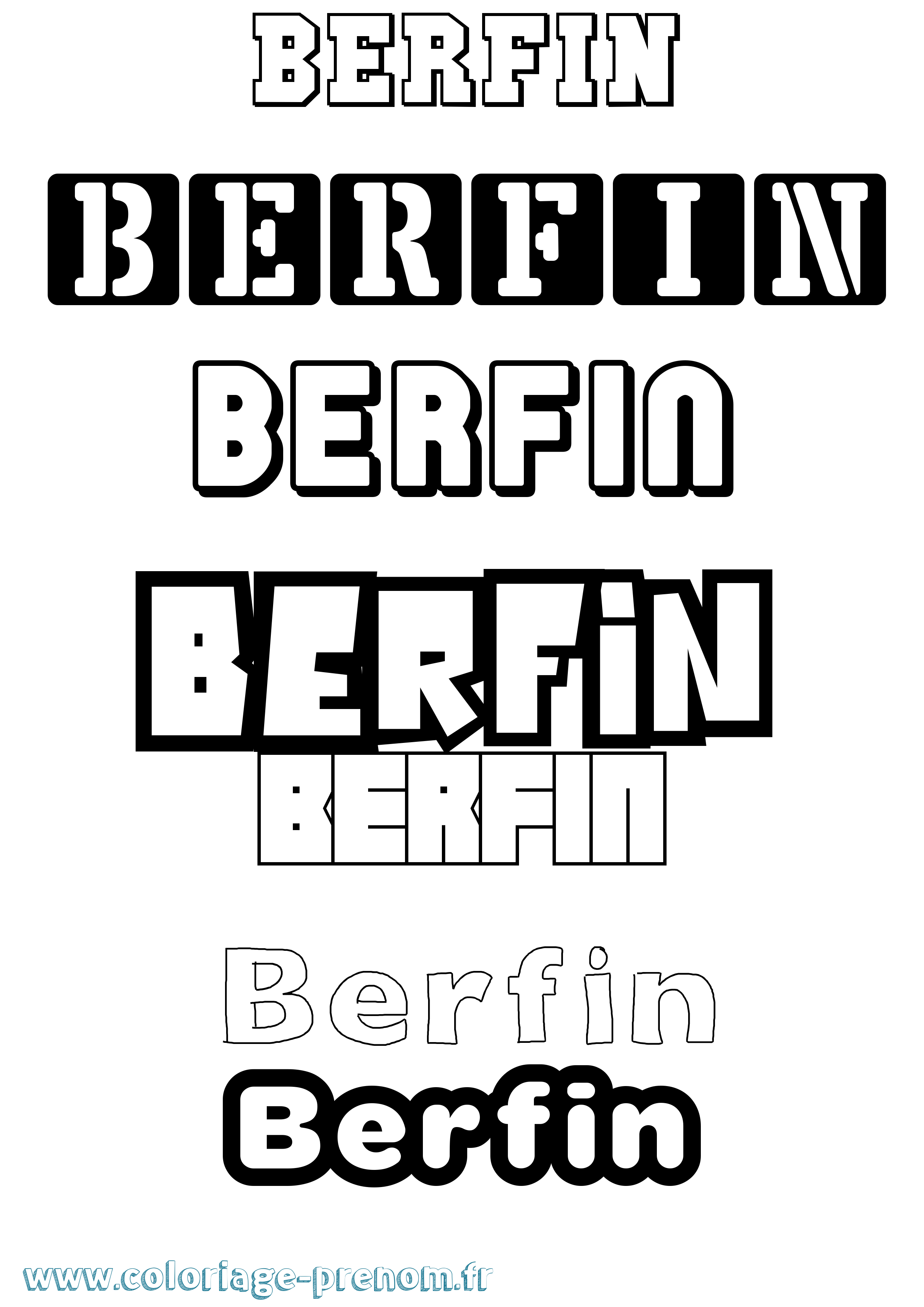 Coloriage Berfin Simple Coloriage prénom Berfin Simple