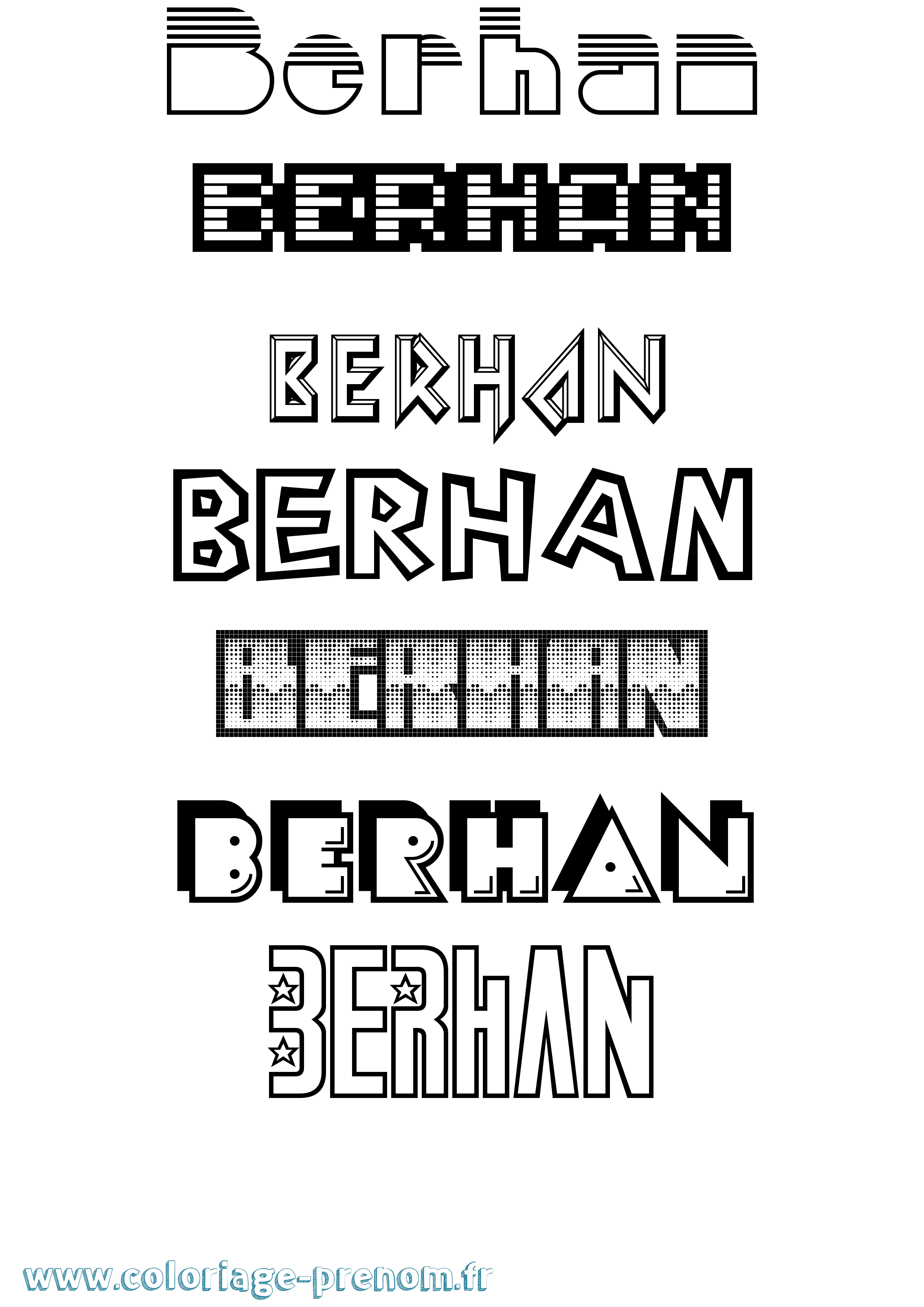 Coloriage Berhan Jeux Vidéos Coloriage prénom Berhan Jeux Vidéos