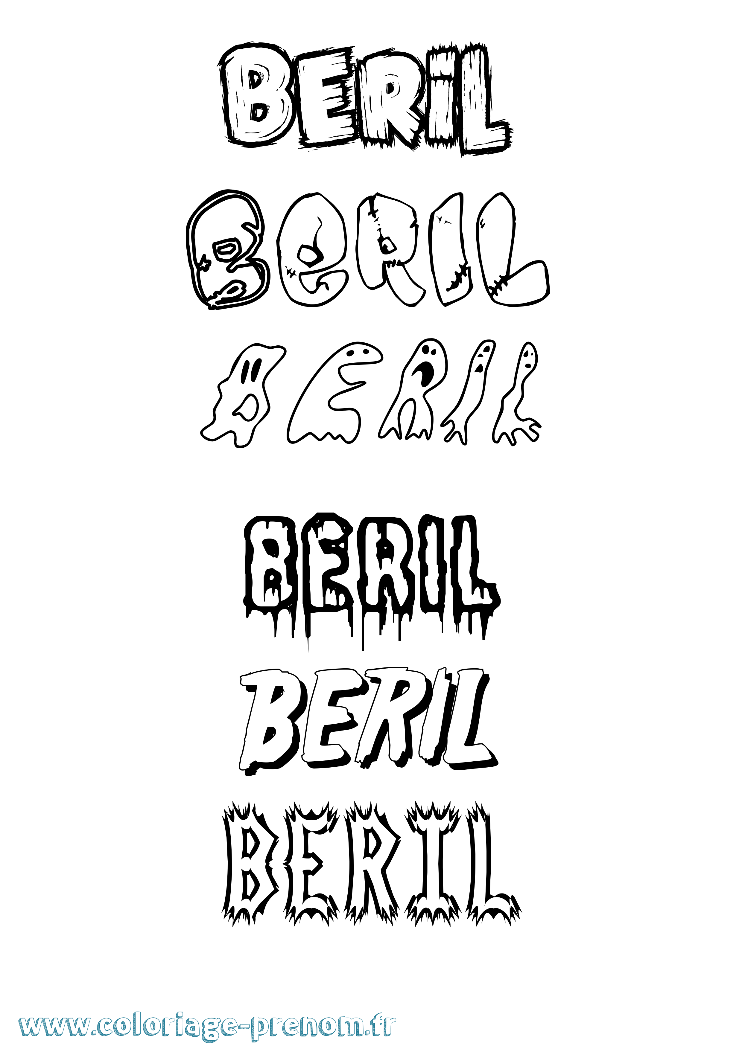 Coloriage Beril Frisson Coloriage prénom Beril Frisson