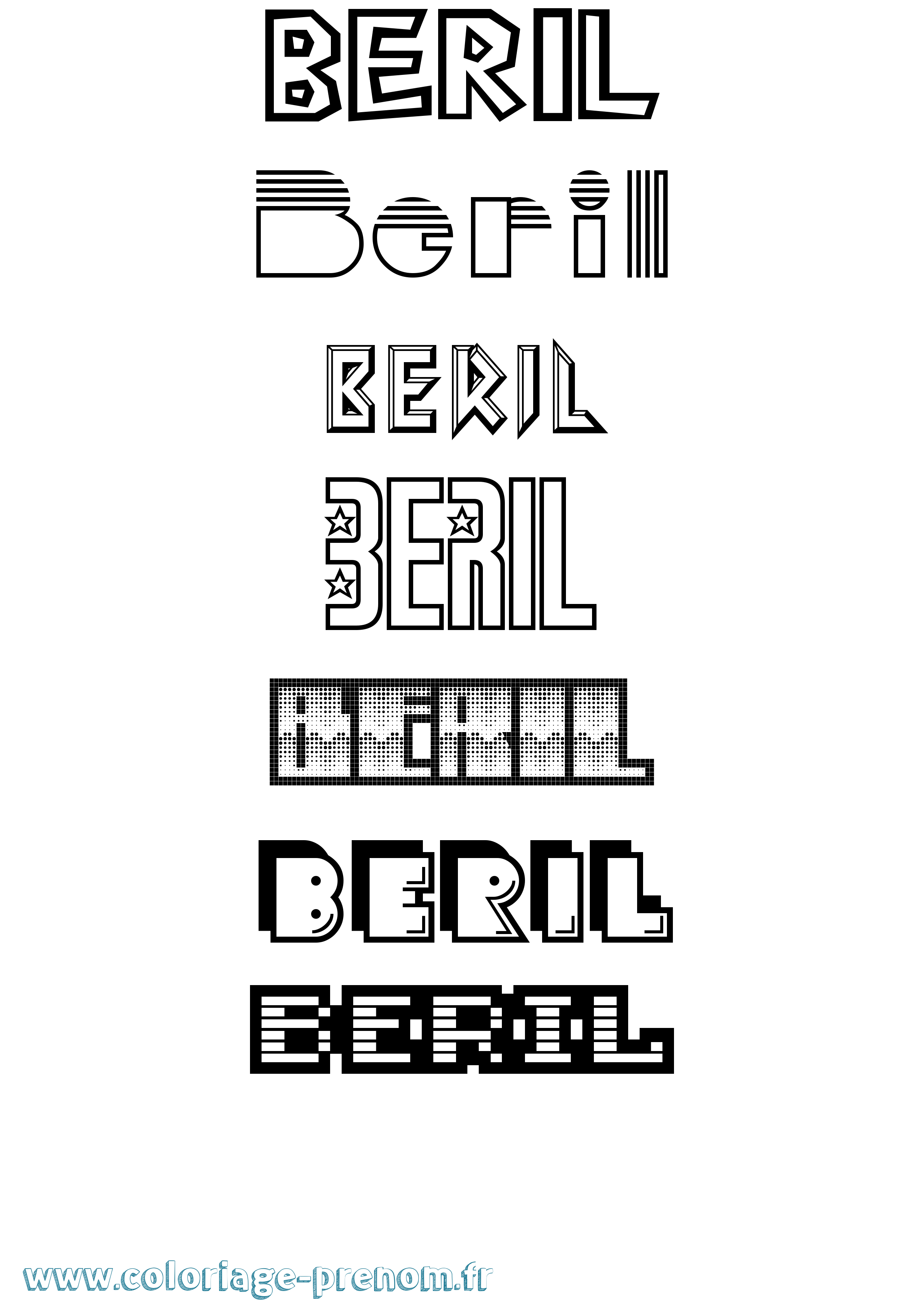 Coloriage Beril Jeux Vidéos Coloriage prénom Beril Jeux Vidéos