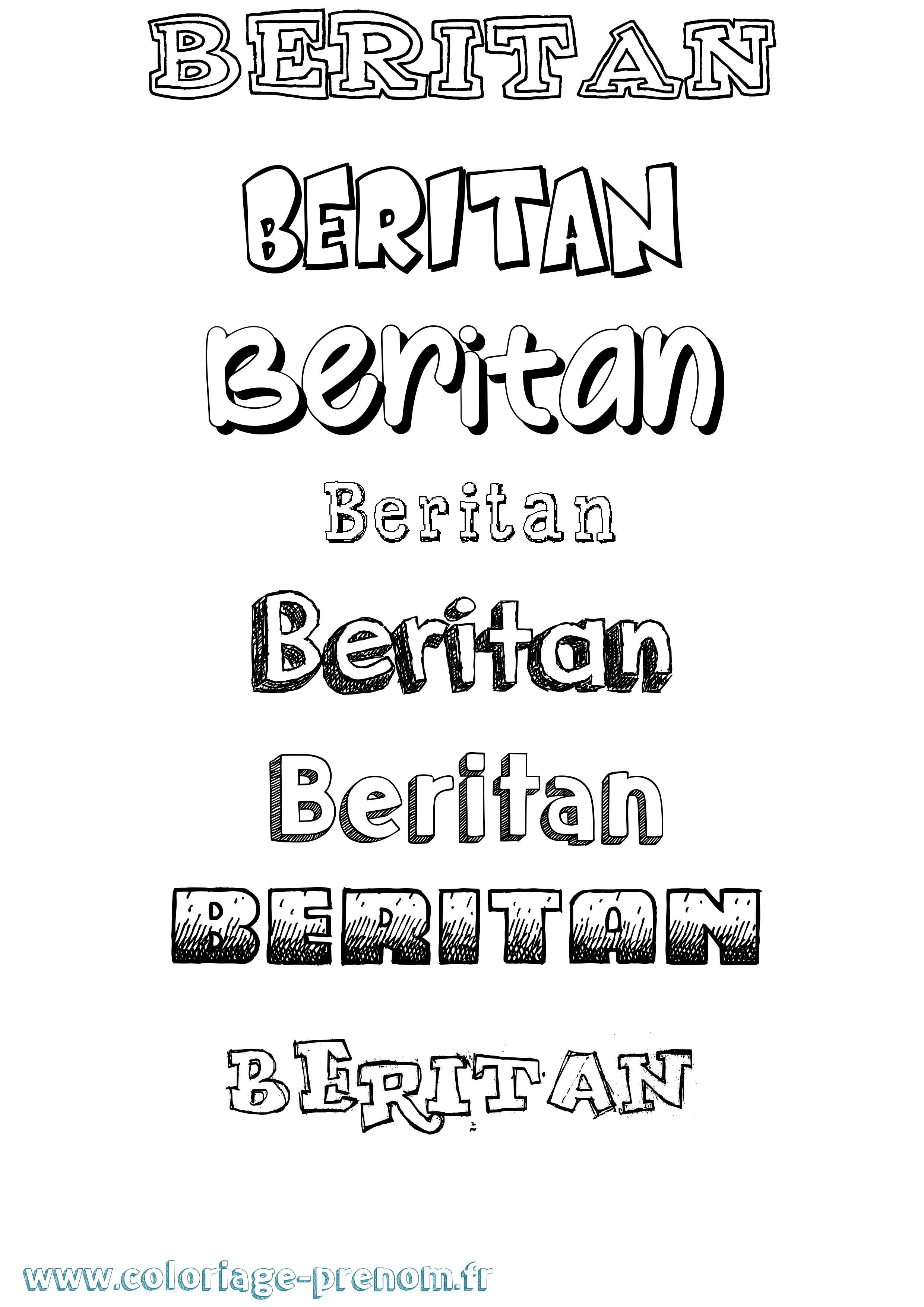Coloriage Beritan Dessiné Coloriage prénom Beritan Dessiné