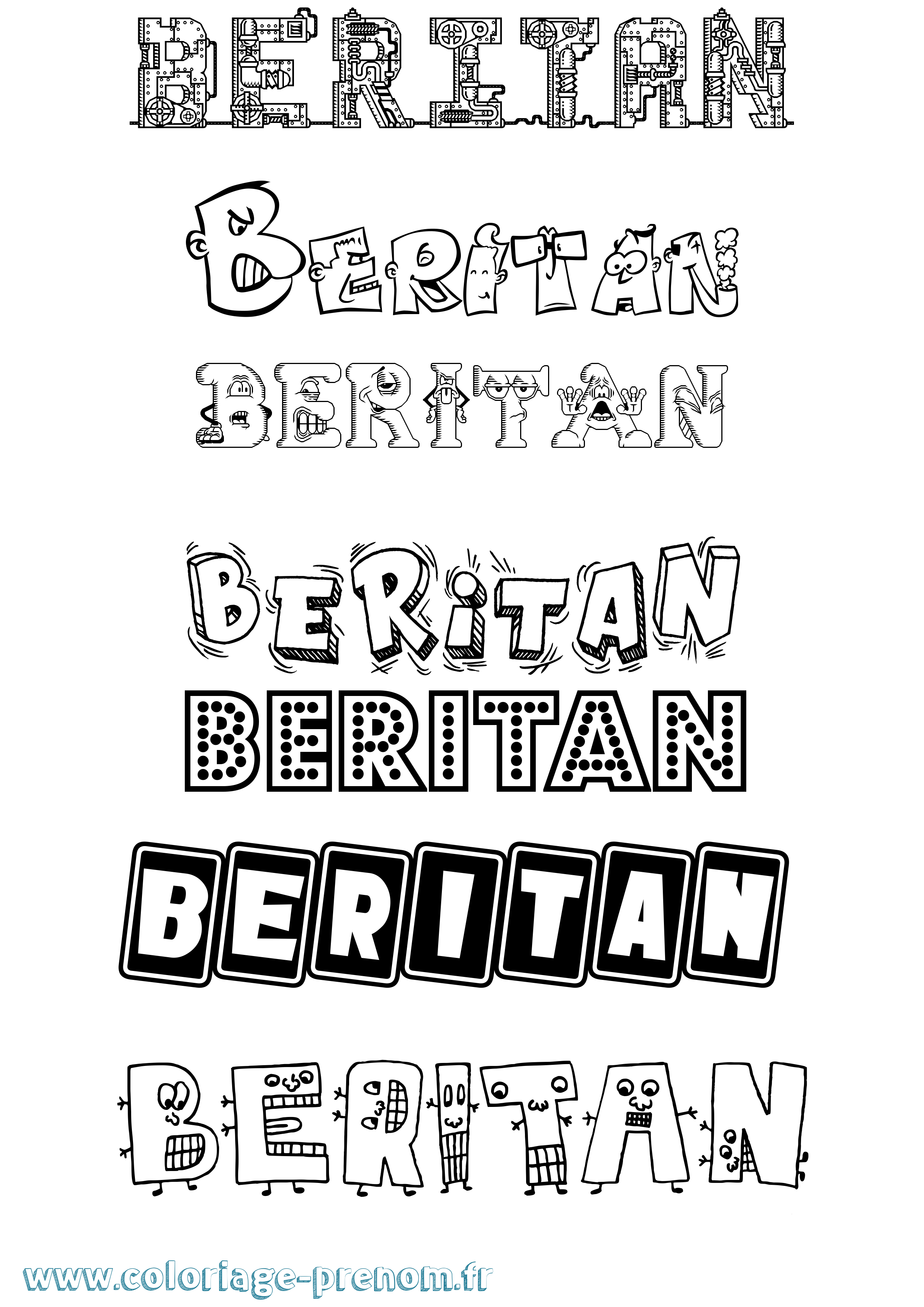 Coloriage Beritan Fun Coloriage prénom Beritan Fun