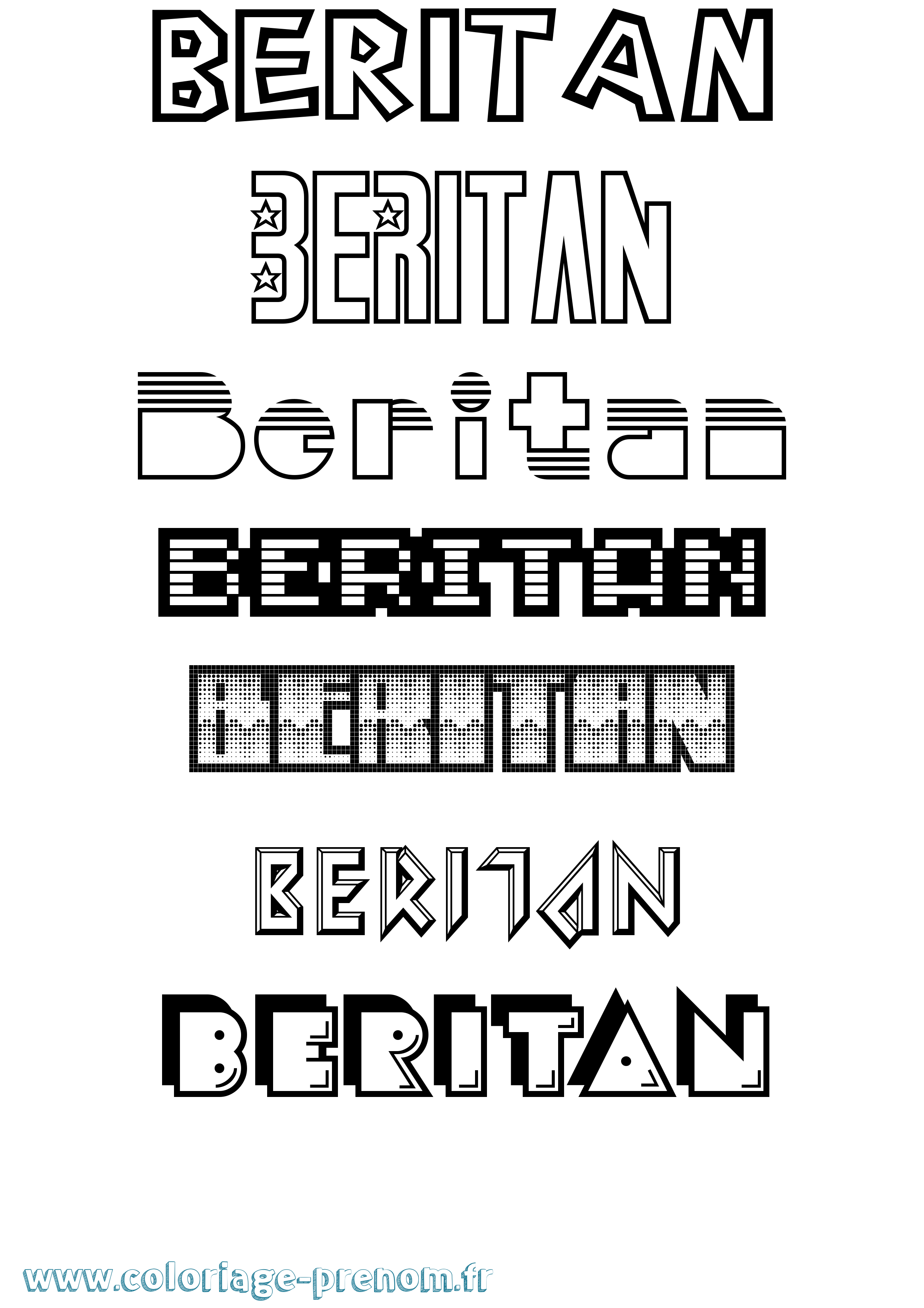 Coloriage Beritan Jeux Vidéos Coloriage prénom Beritan Jeux Vidéos