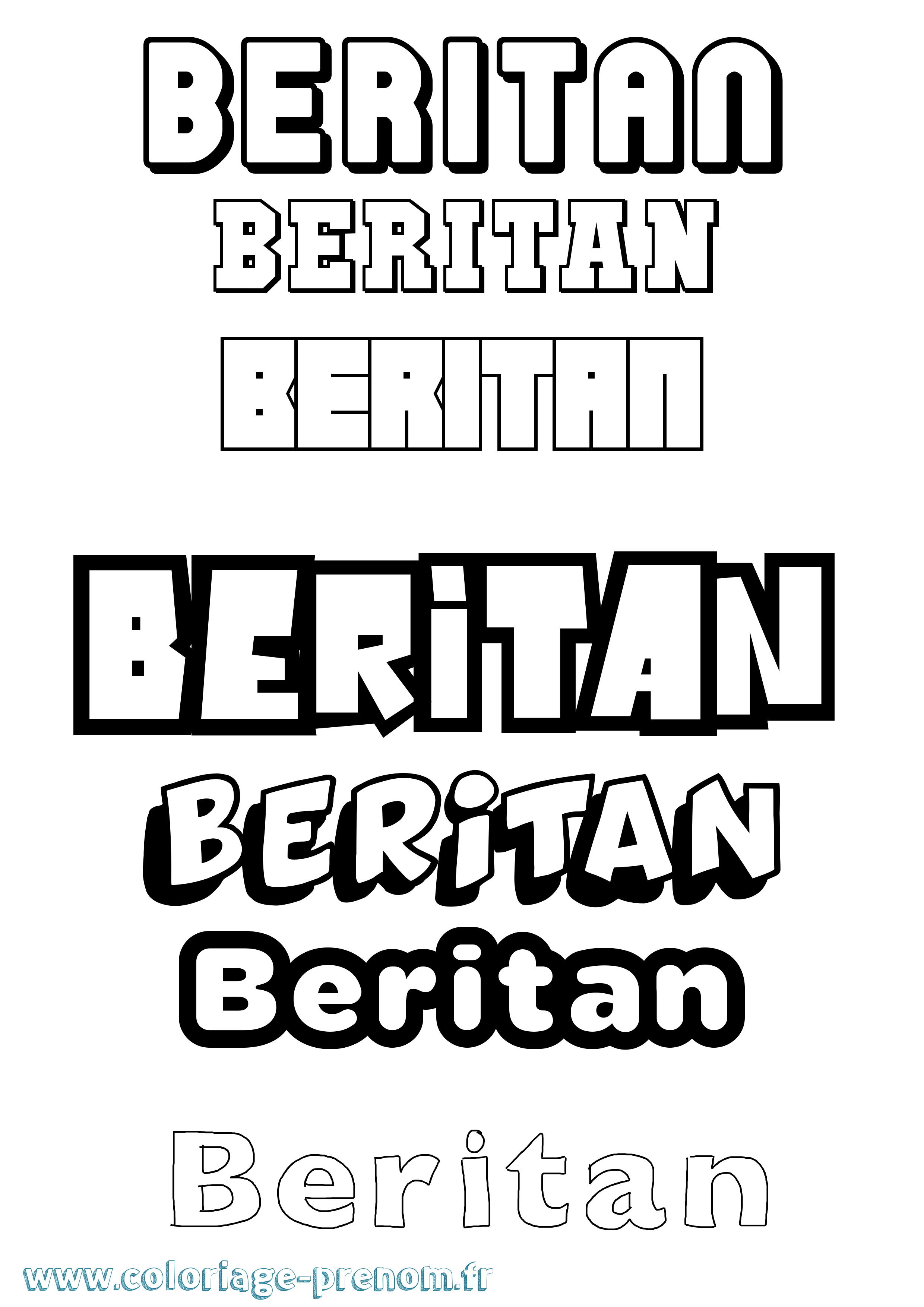 Coloriage Beritan Simple Coloriage prénom Beritan Simple