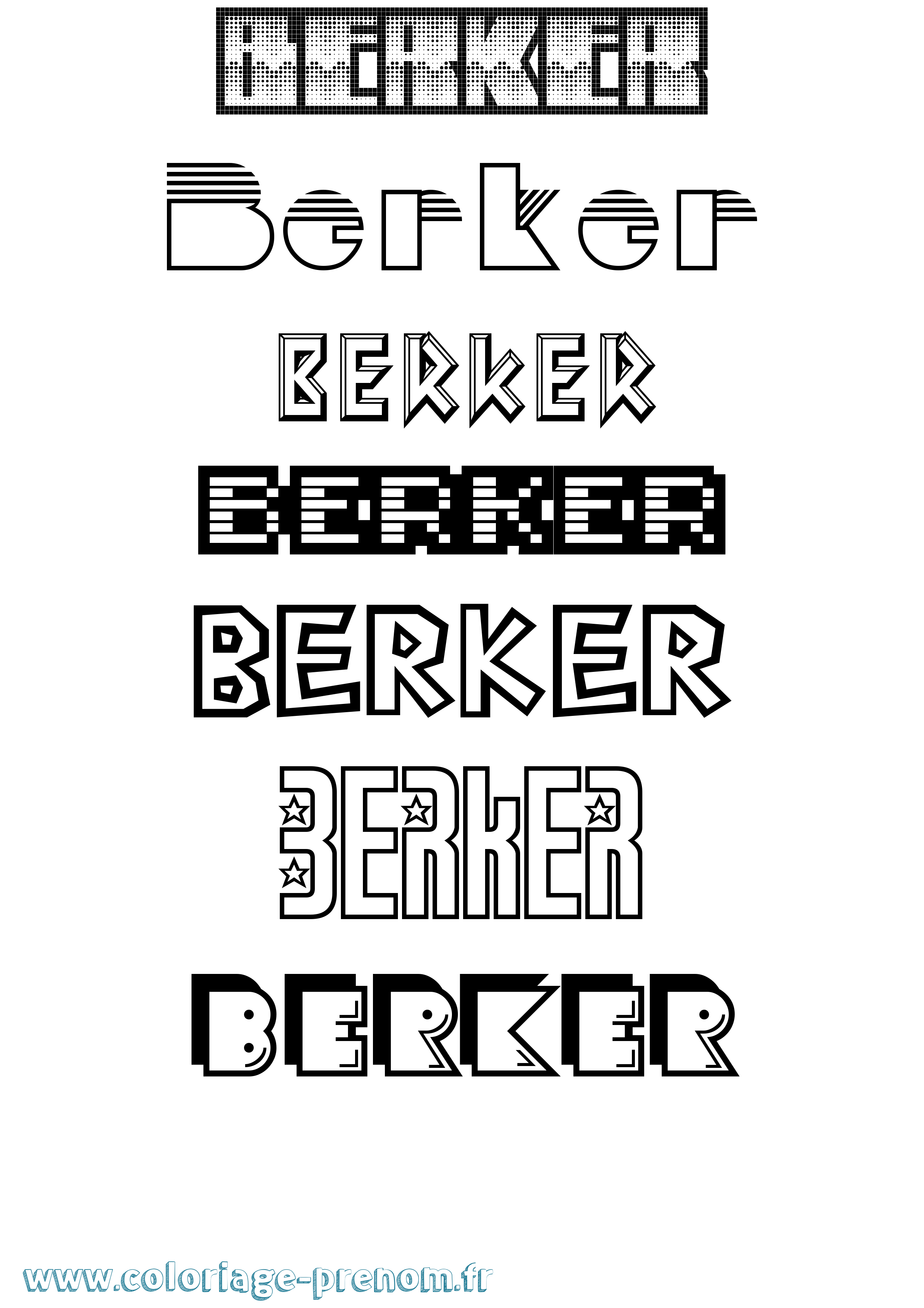 Coloriage Berker Jeux Vidéos Coloriage prénom Berker Jeux Vidéos