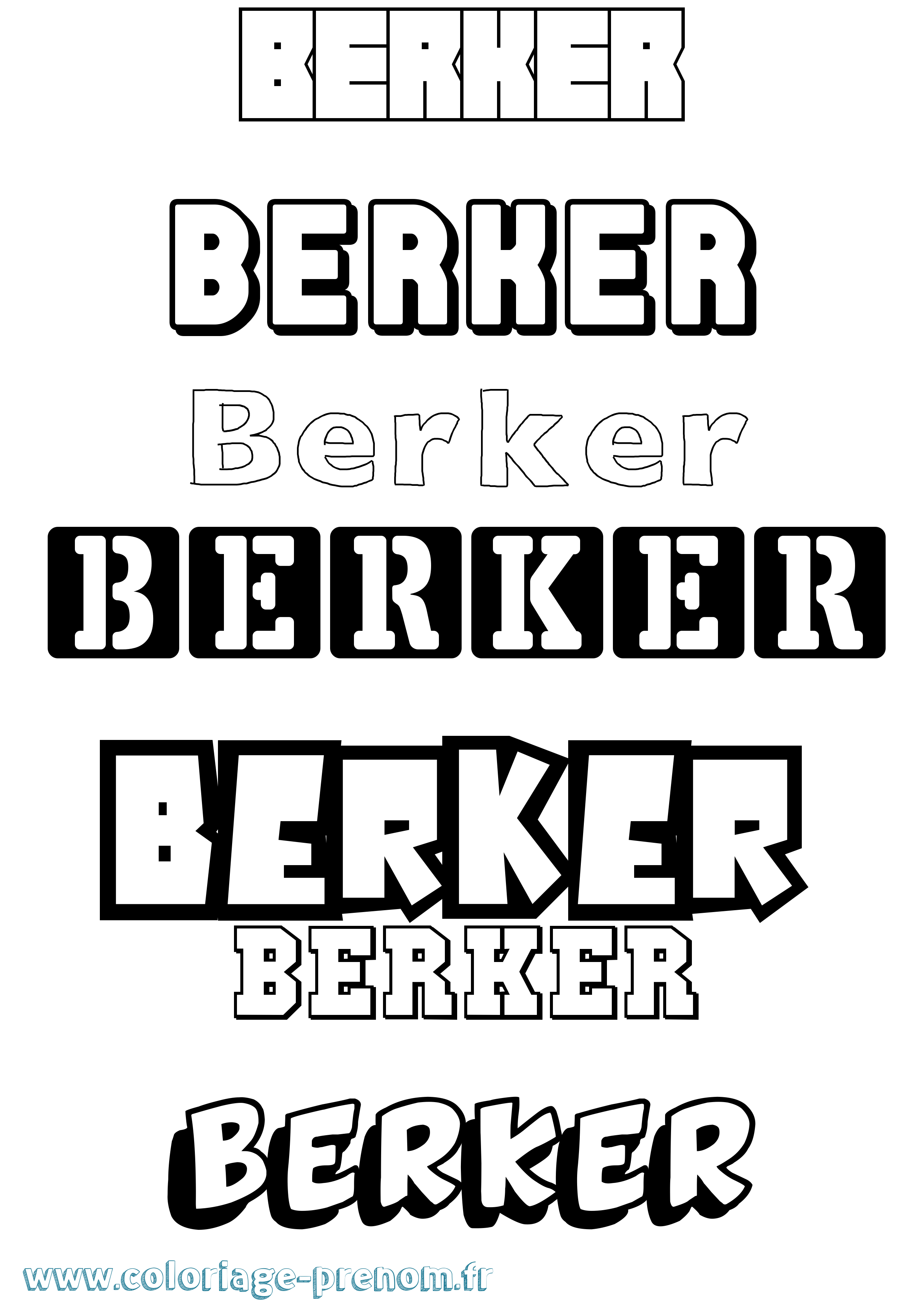 Coloriage Berker Simple Coloriage prénom Berker Simple