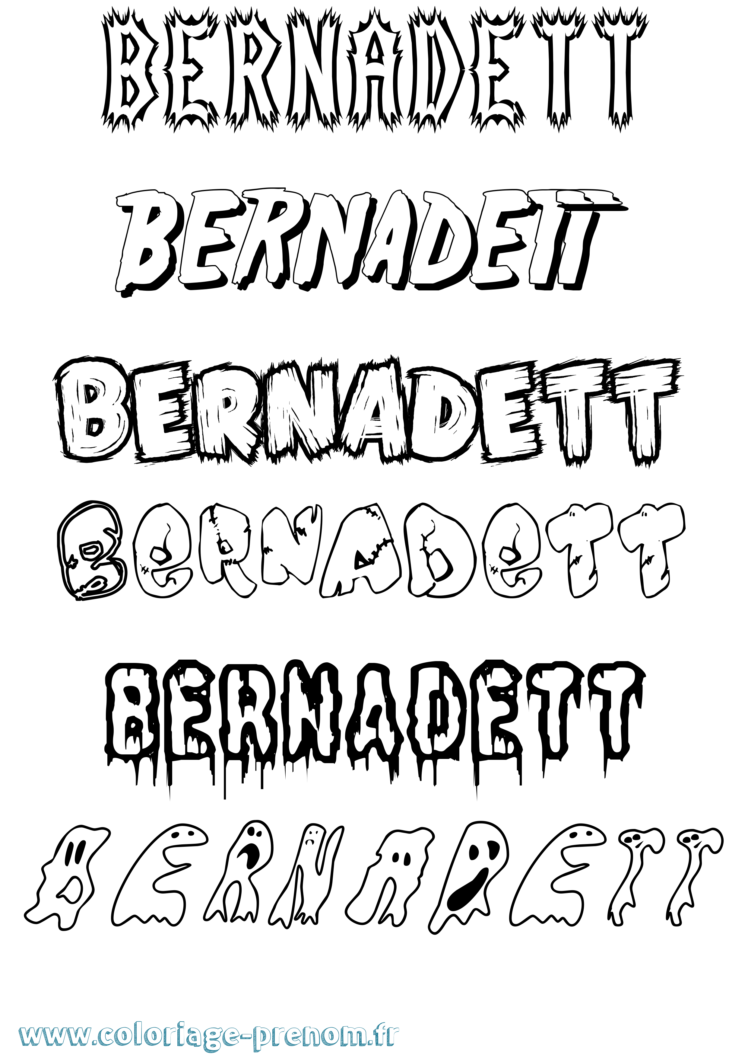 Coloriage Bernadett Frisson Coloriage prénom Bernadett Frisson