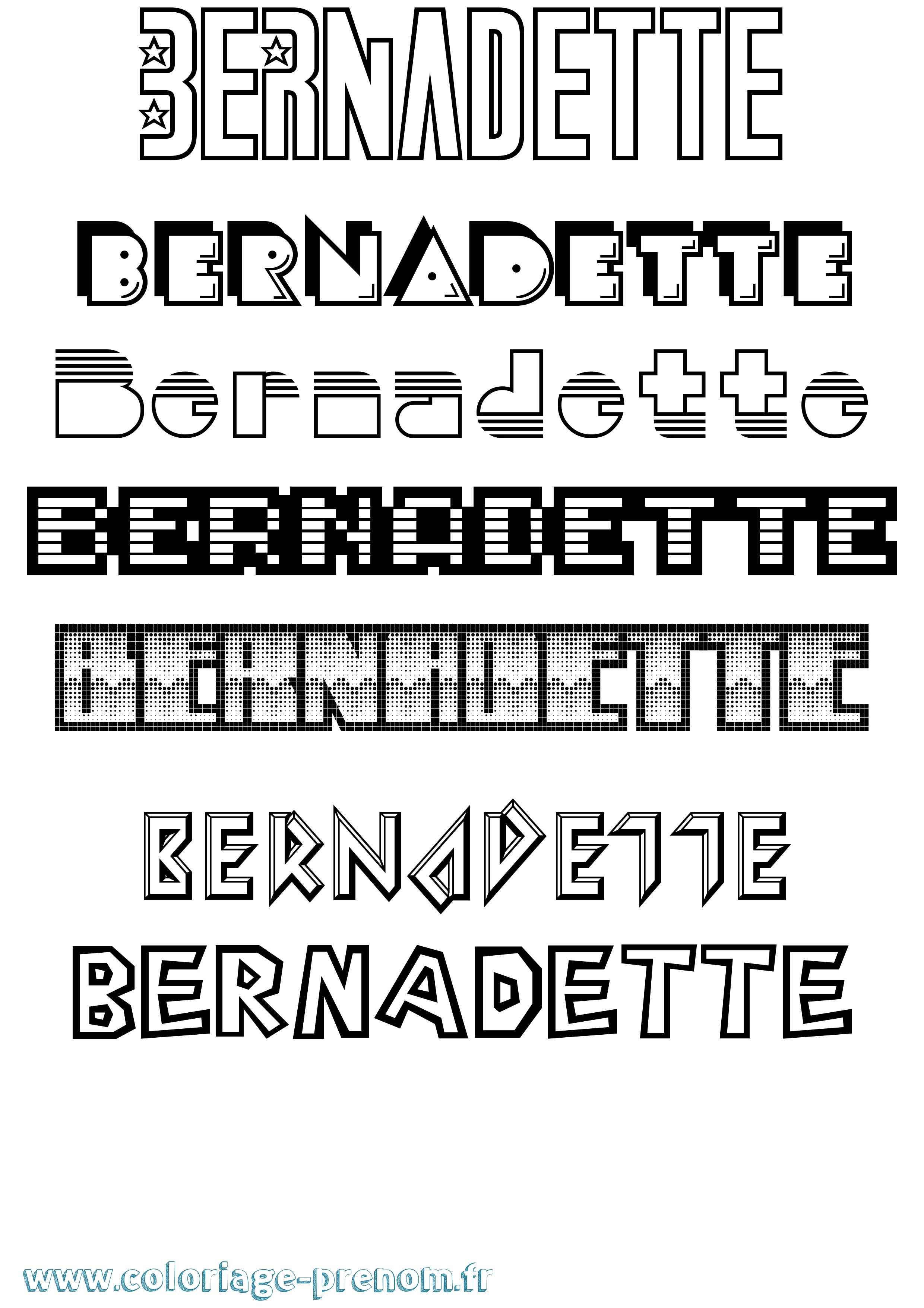 Coloriage Bernadette Jeux Vidéos Coloriage prénom Bernadette Jeux Vidéos