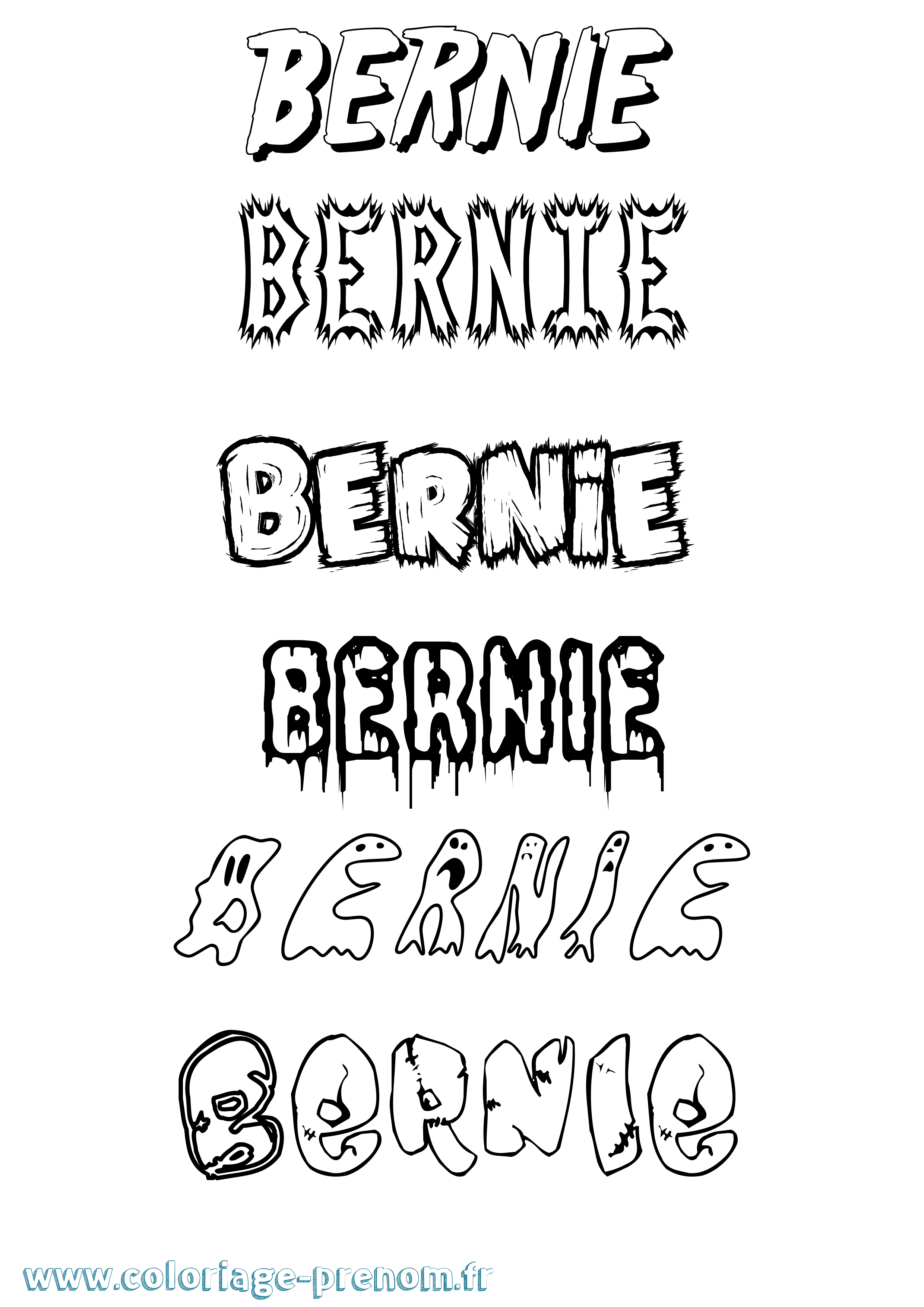 Coloriage Bernie Frisson Coloriage prénom Bernie Frisson