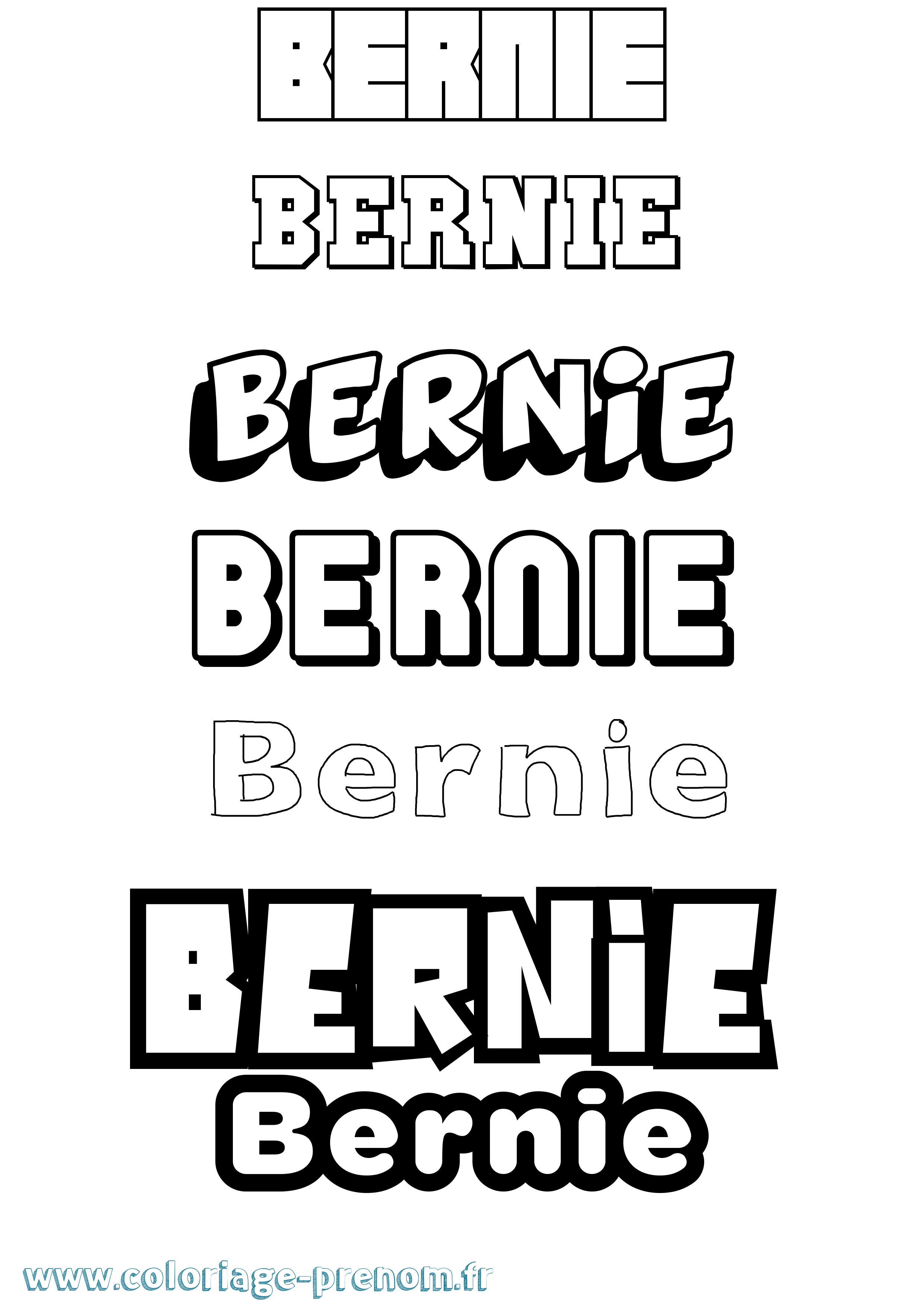 Coloriage Bernie Simple Coloriage prénom Bernie Simple