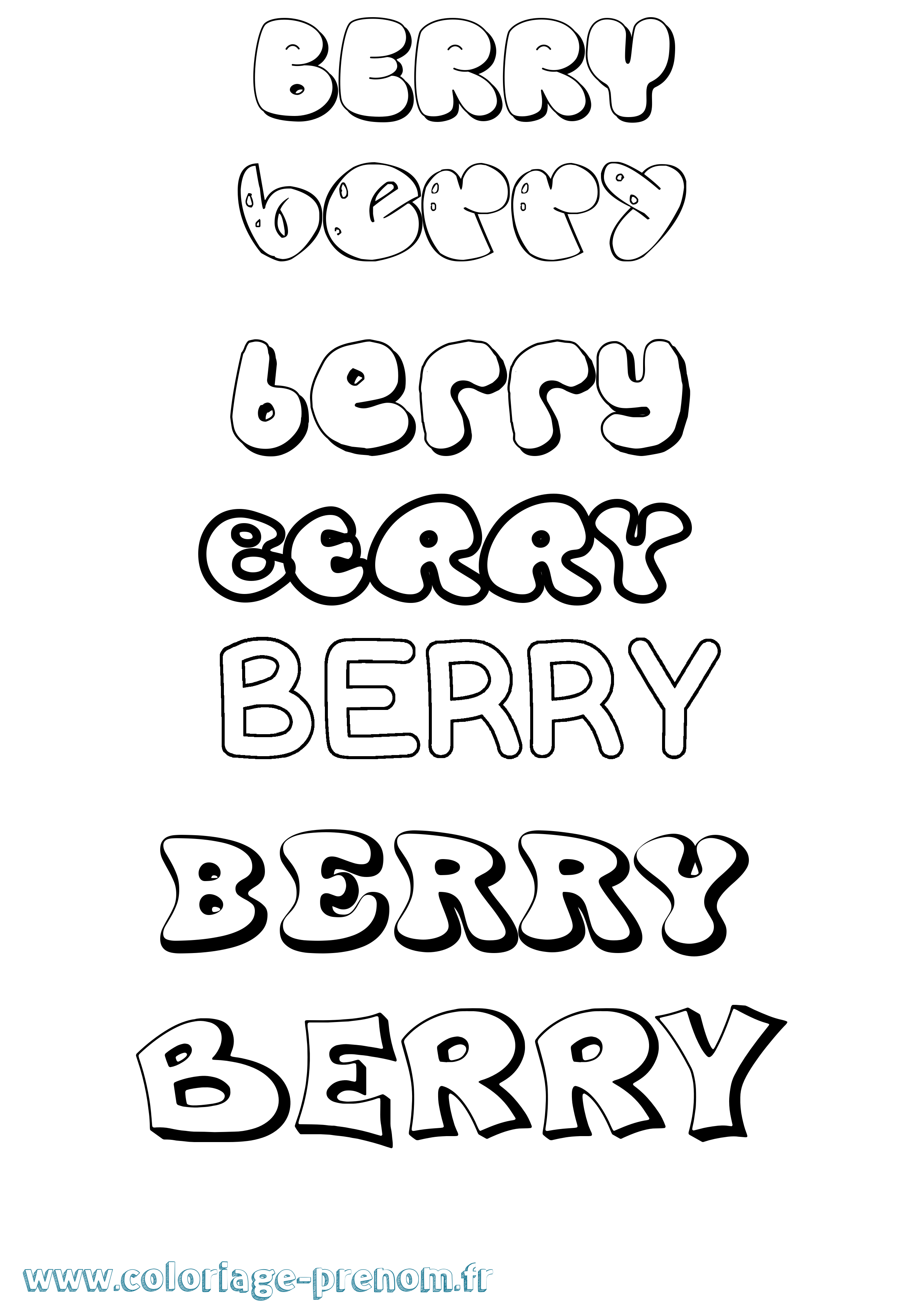 Coloriage Berry Bubble Coloriage prénom Berry Bubble