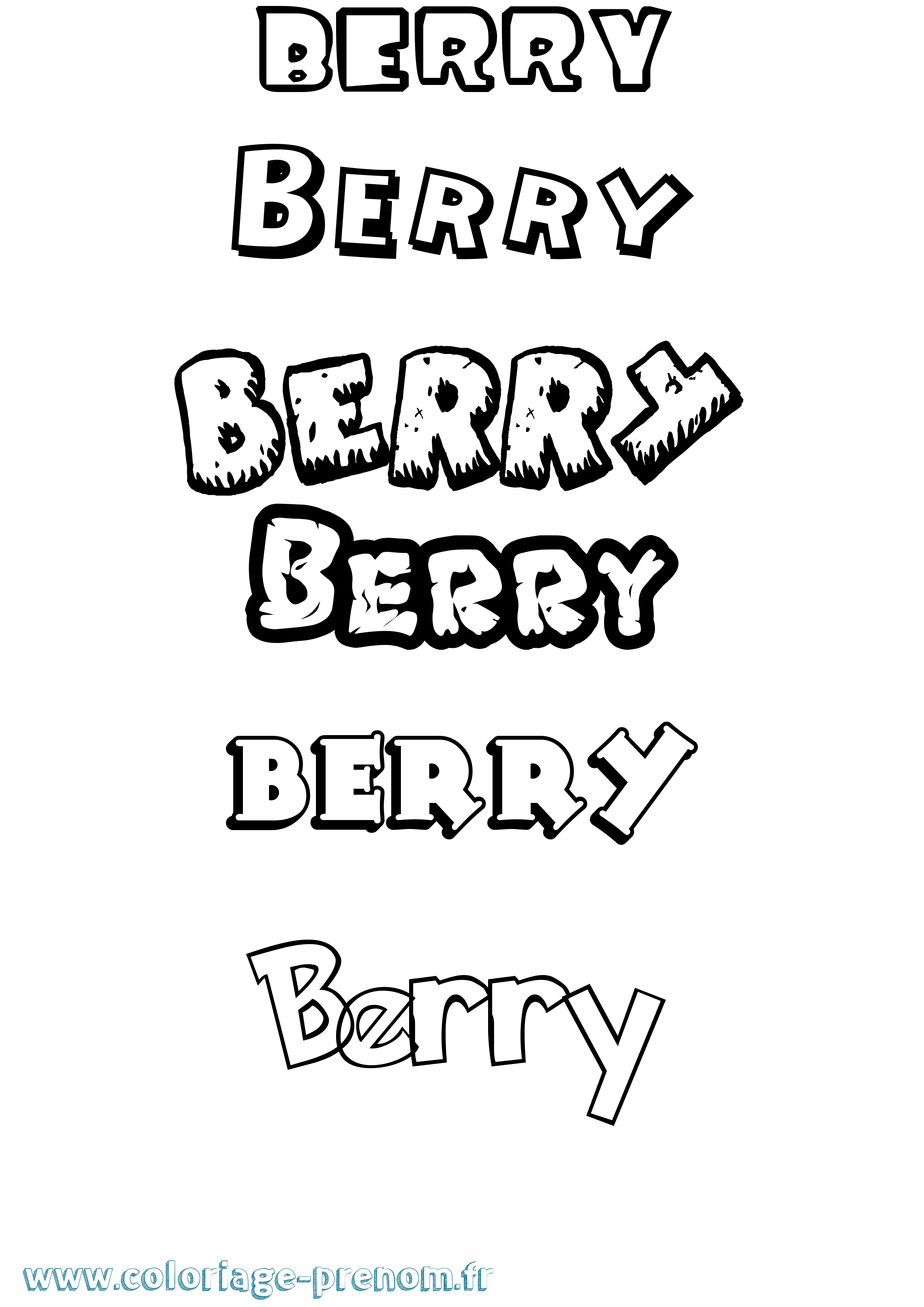 Coloriage Berry Dessin Animé Coloriage prénom Berry Dessin Animé