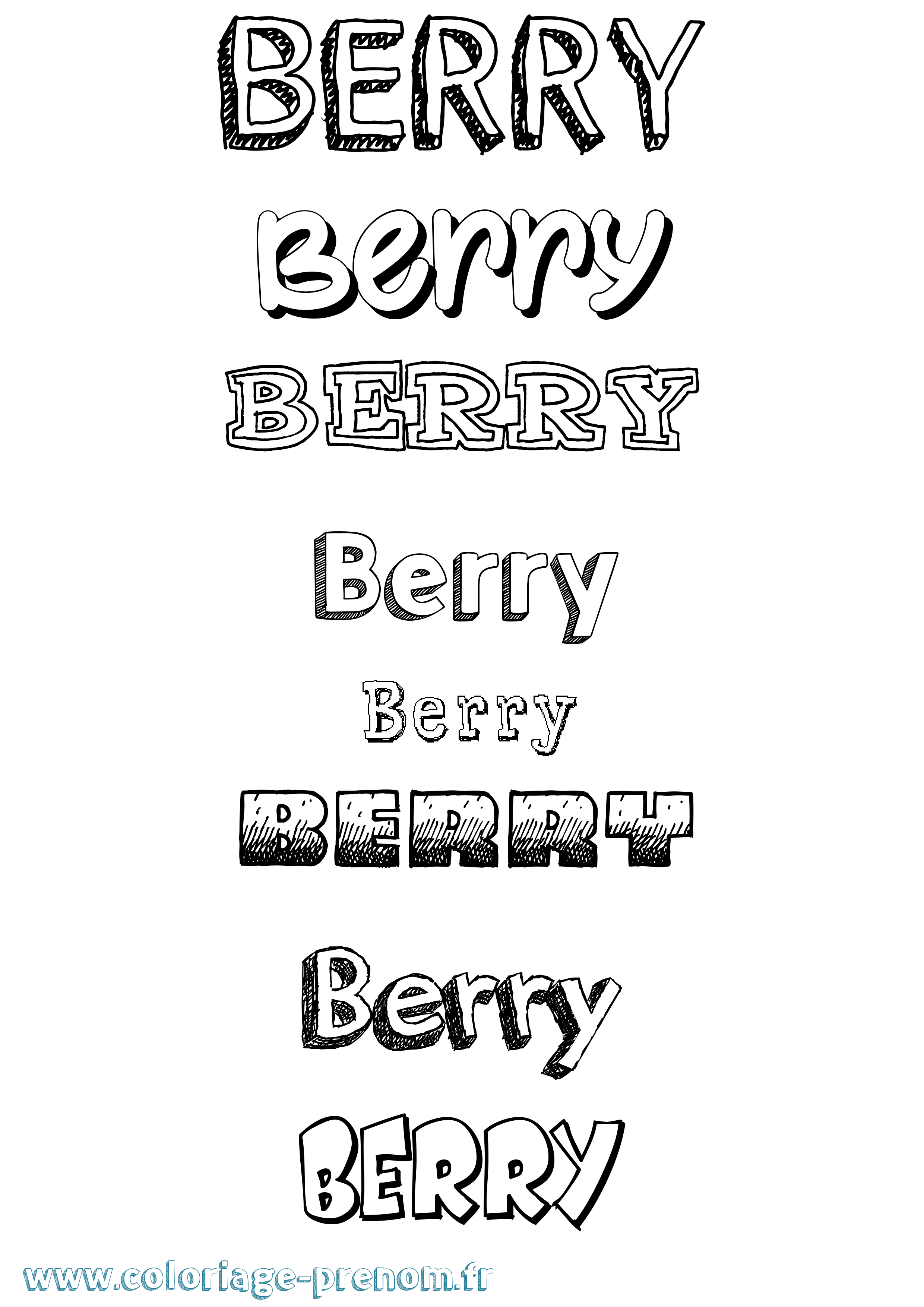 Coloriage Berry Dessiné Coloriage prénom Berry Dessiné