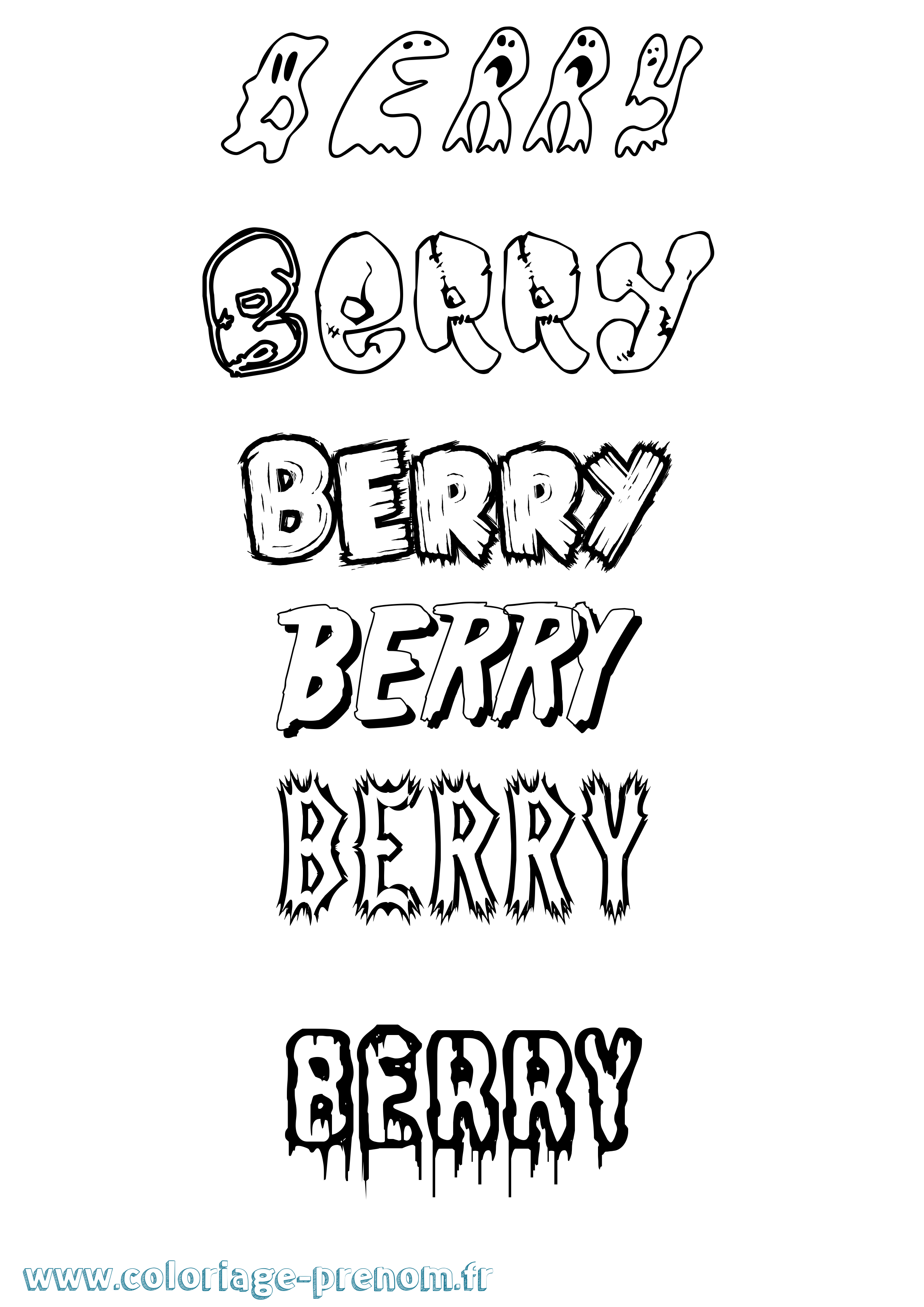 Coloriage Berry Frisson Coloriage prénom Berry Frisson