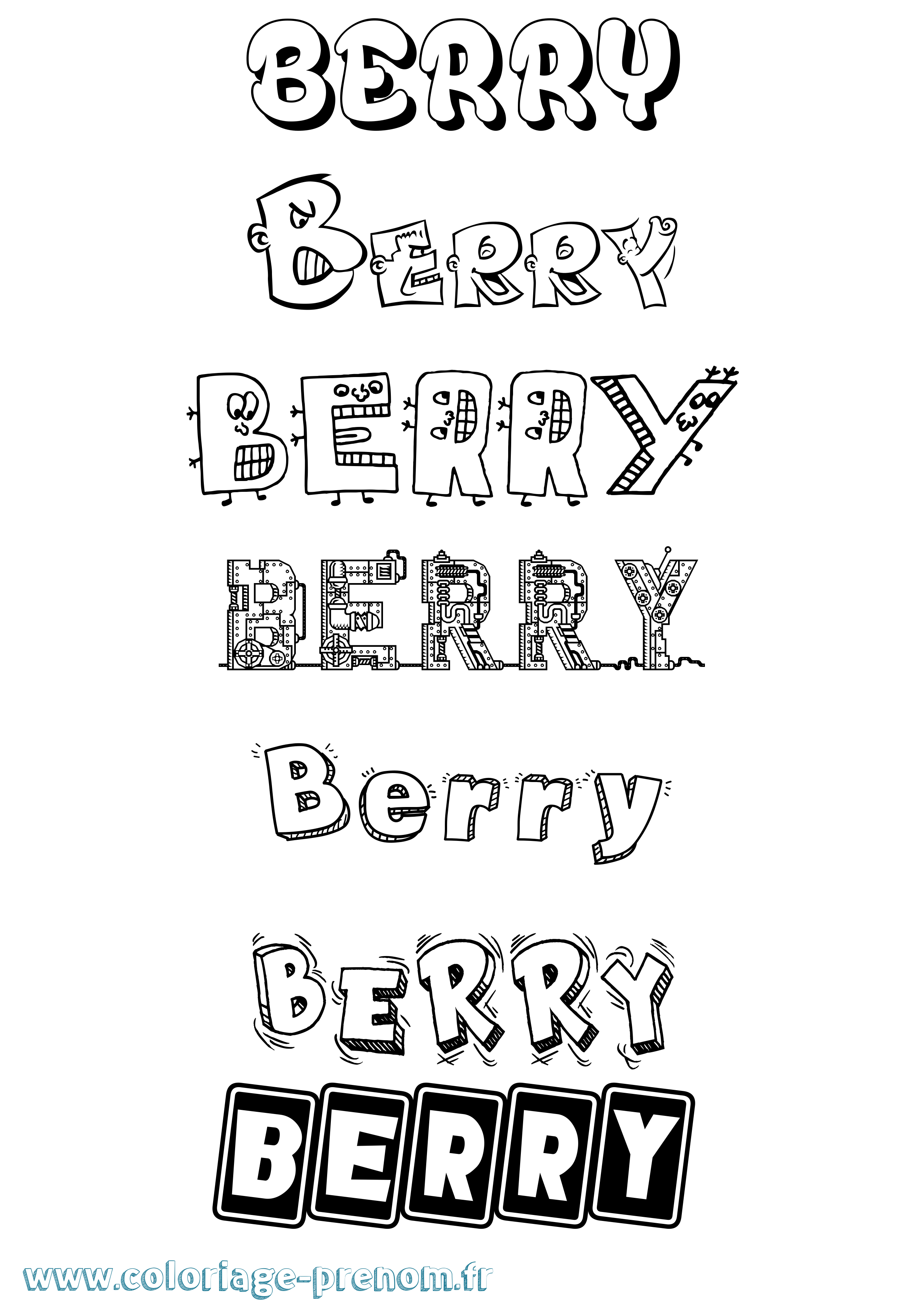 Coloriage Berry Fun Coloriage prénom Berry Fun