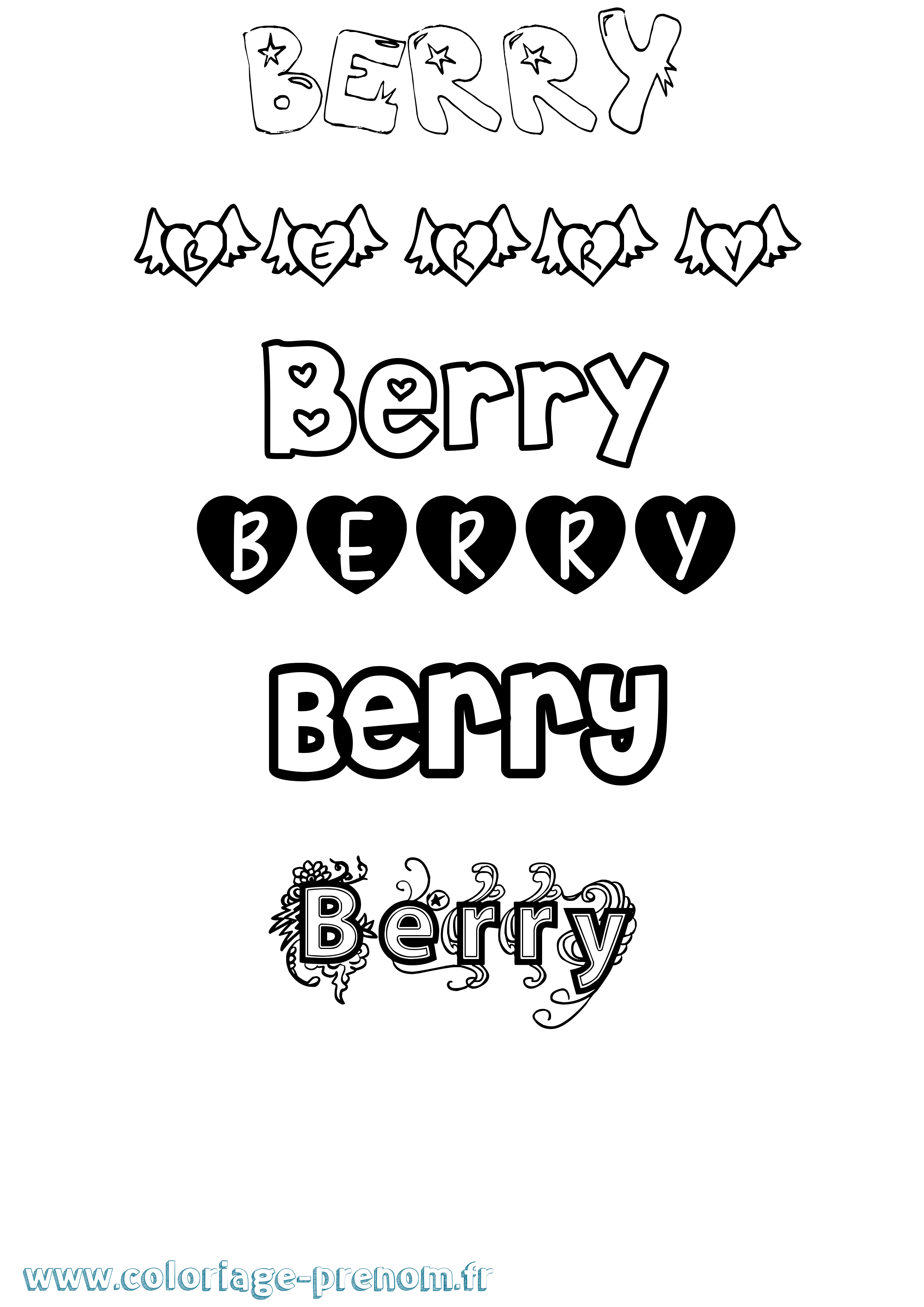 Coloriage Berry Girly Coloriage prénom Berry Girly