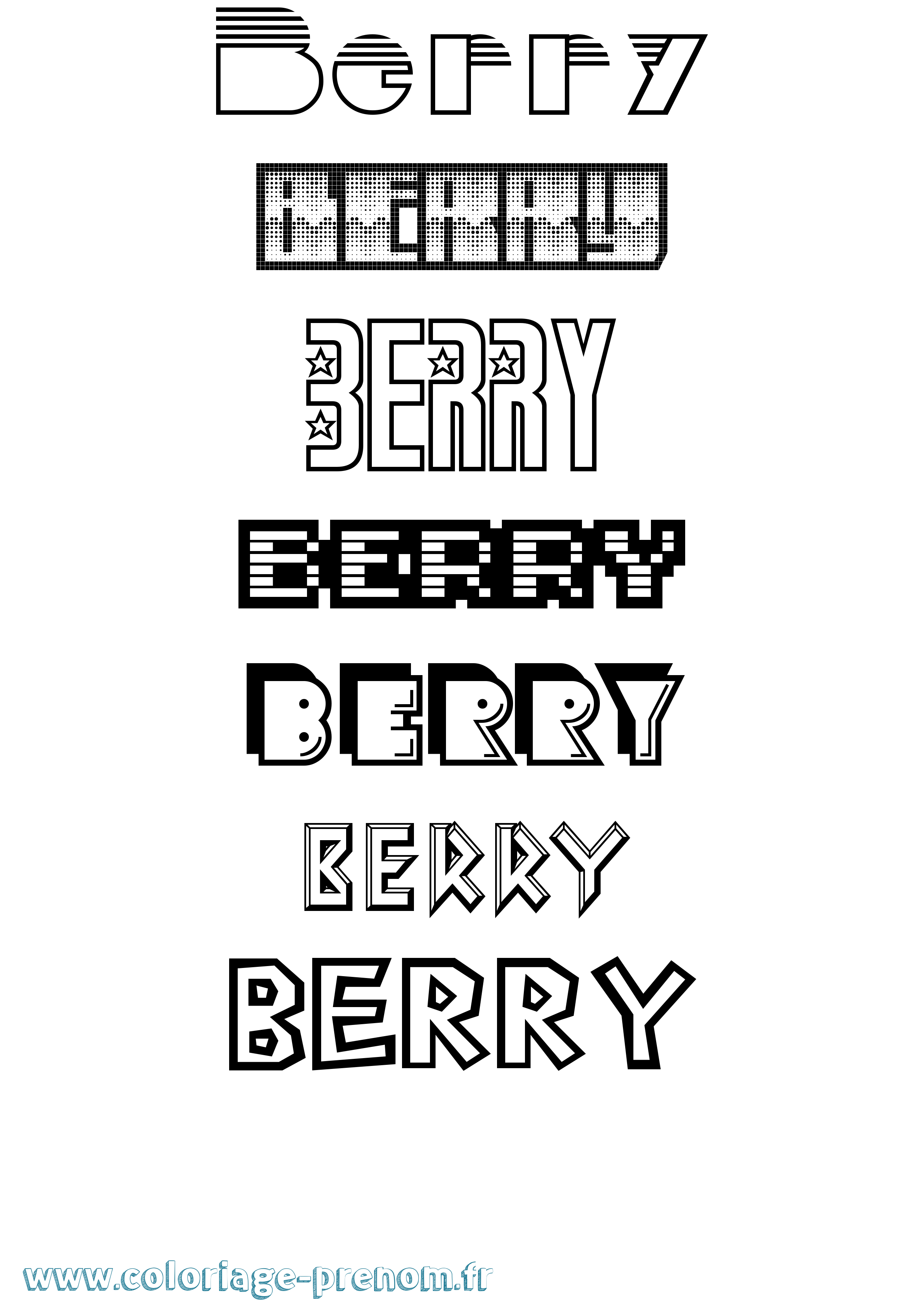 Coloriage Berry Jeux Vidéos Coloriage prénom Berry Jeux Vidéos