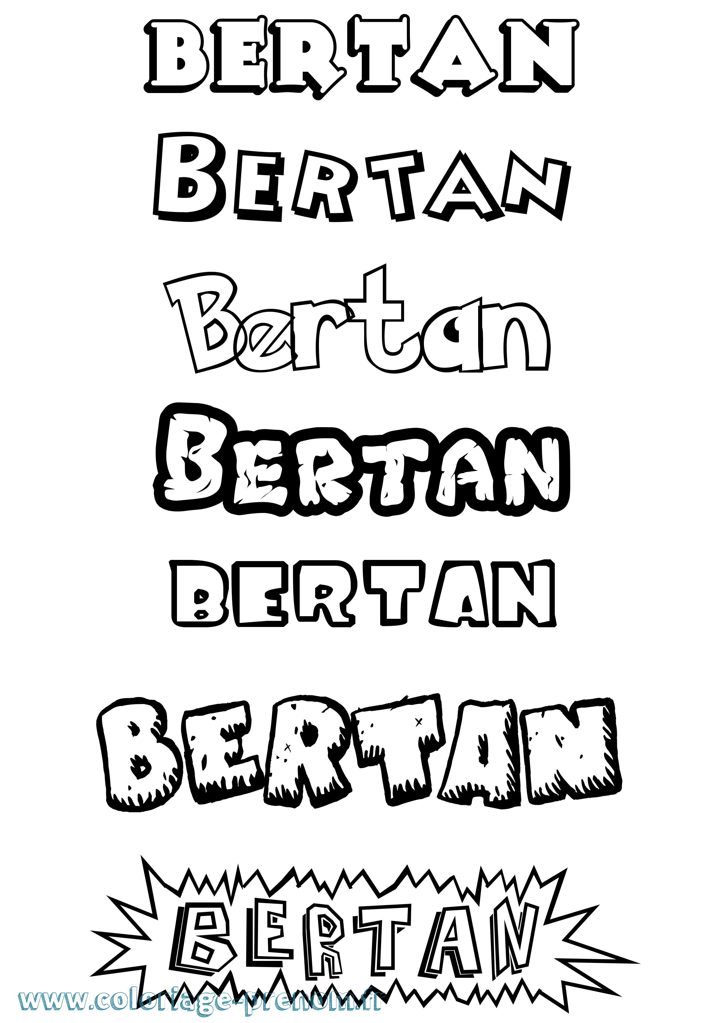 Coloriage Bertan Dessin Animé Coloriage prénom Bertan Dessin Animé
