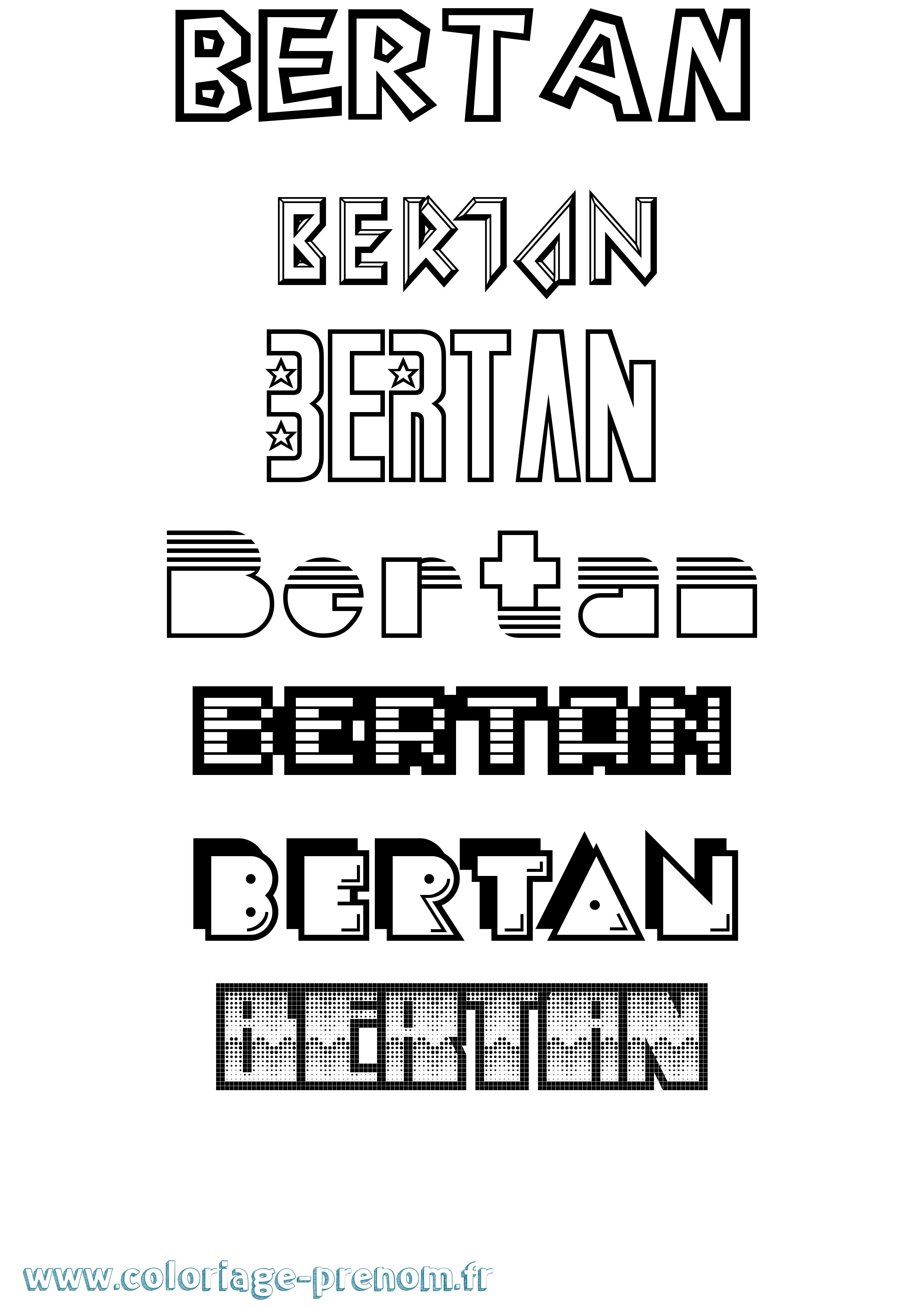 Coloriage Bertan Jeux Vidéos Coloriage prénom Bertan Jeux Vidéos