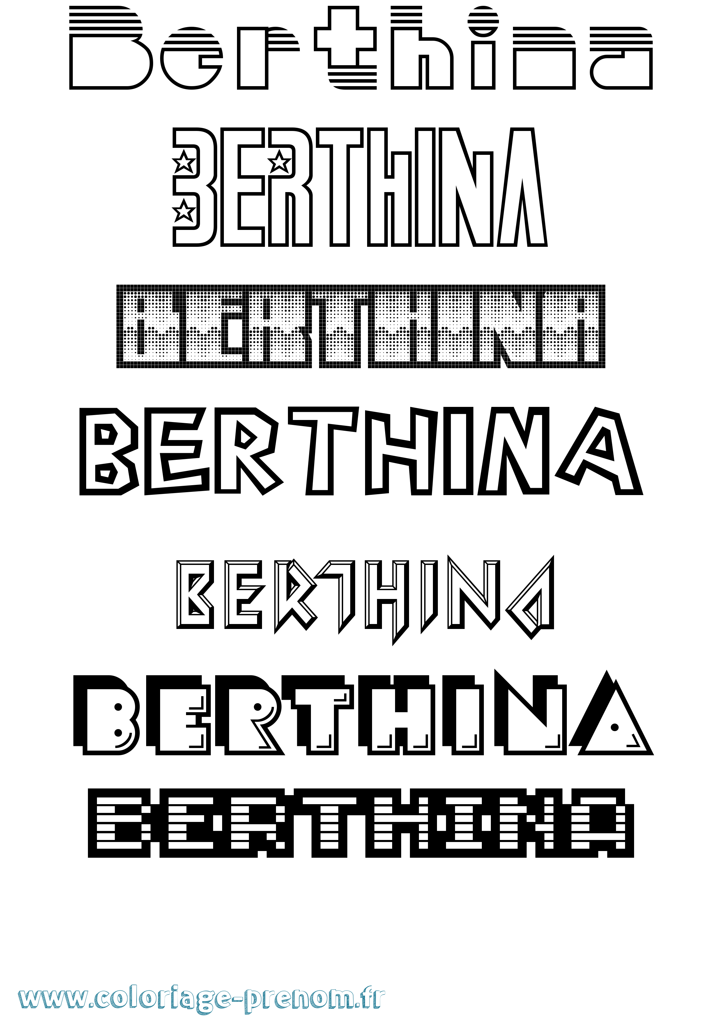 Coloriage Berthina Jeux Vidéos Coloriage prénom Berthina Jeux Vidéos