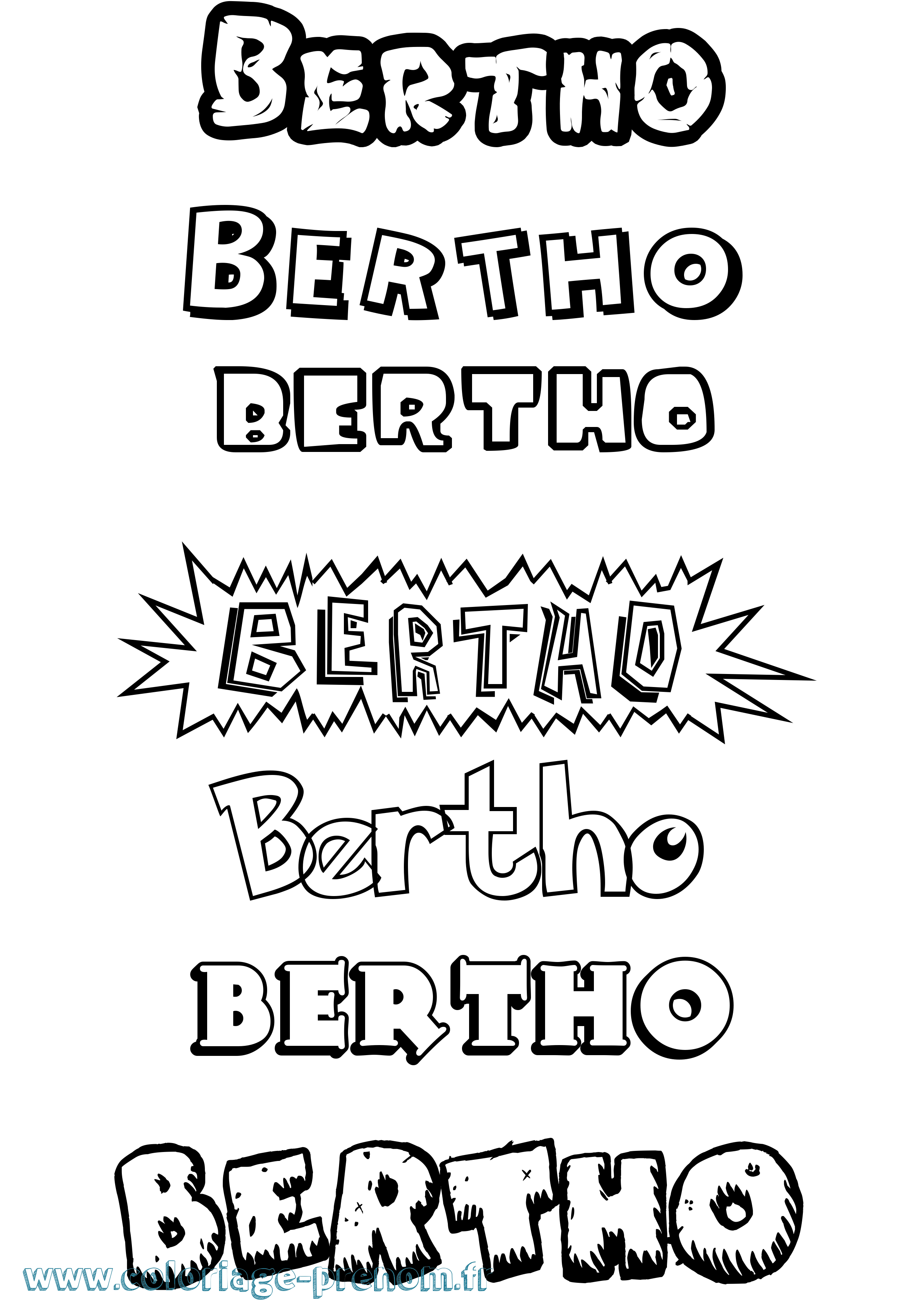 Coloriage Bertho Dessin Animé Coloriage prénom Bertho Dessin Animé