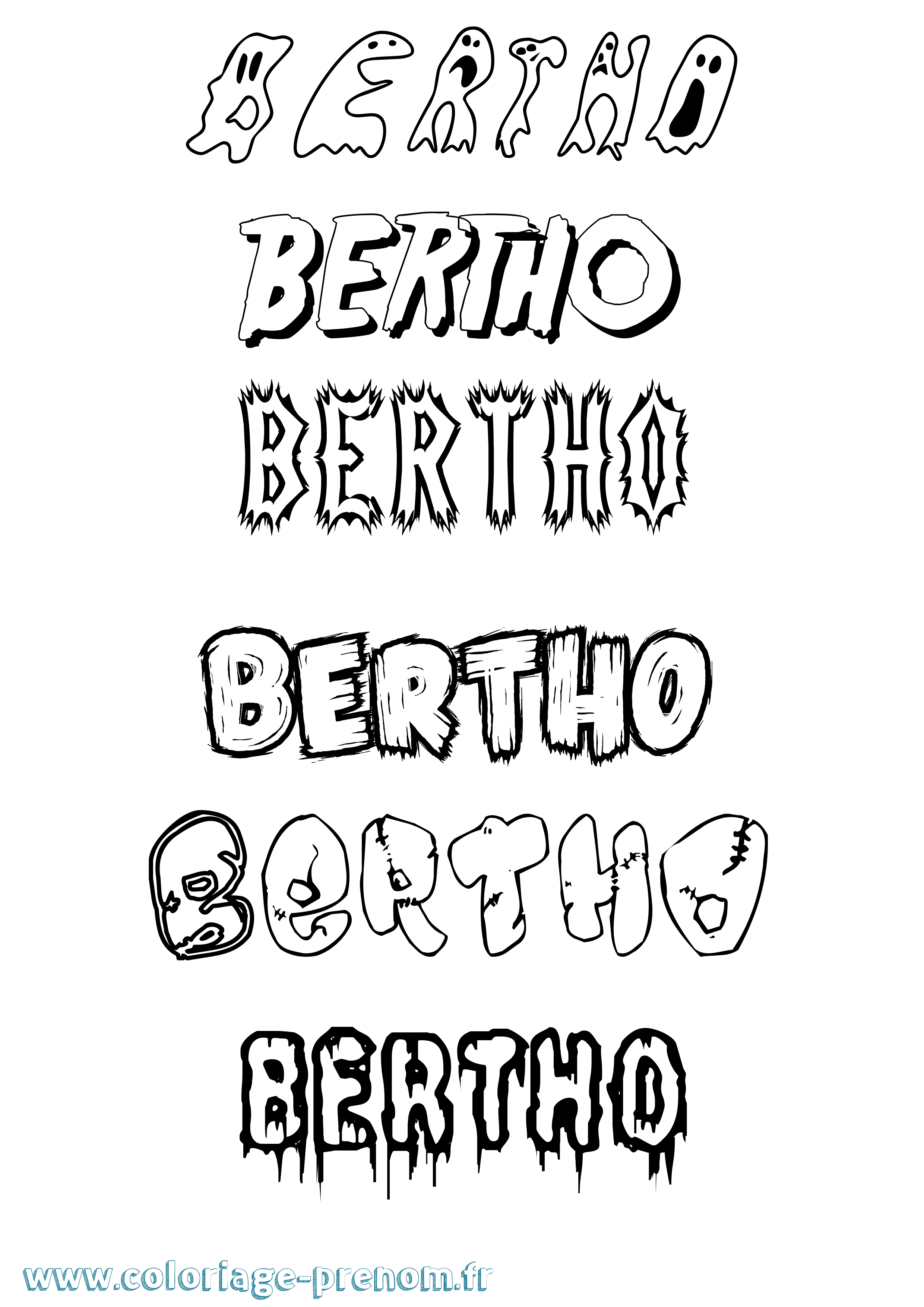 Coloriage Bertho Frisson Coloriage prénom Bertho Frisson