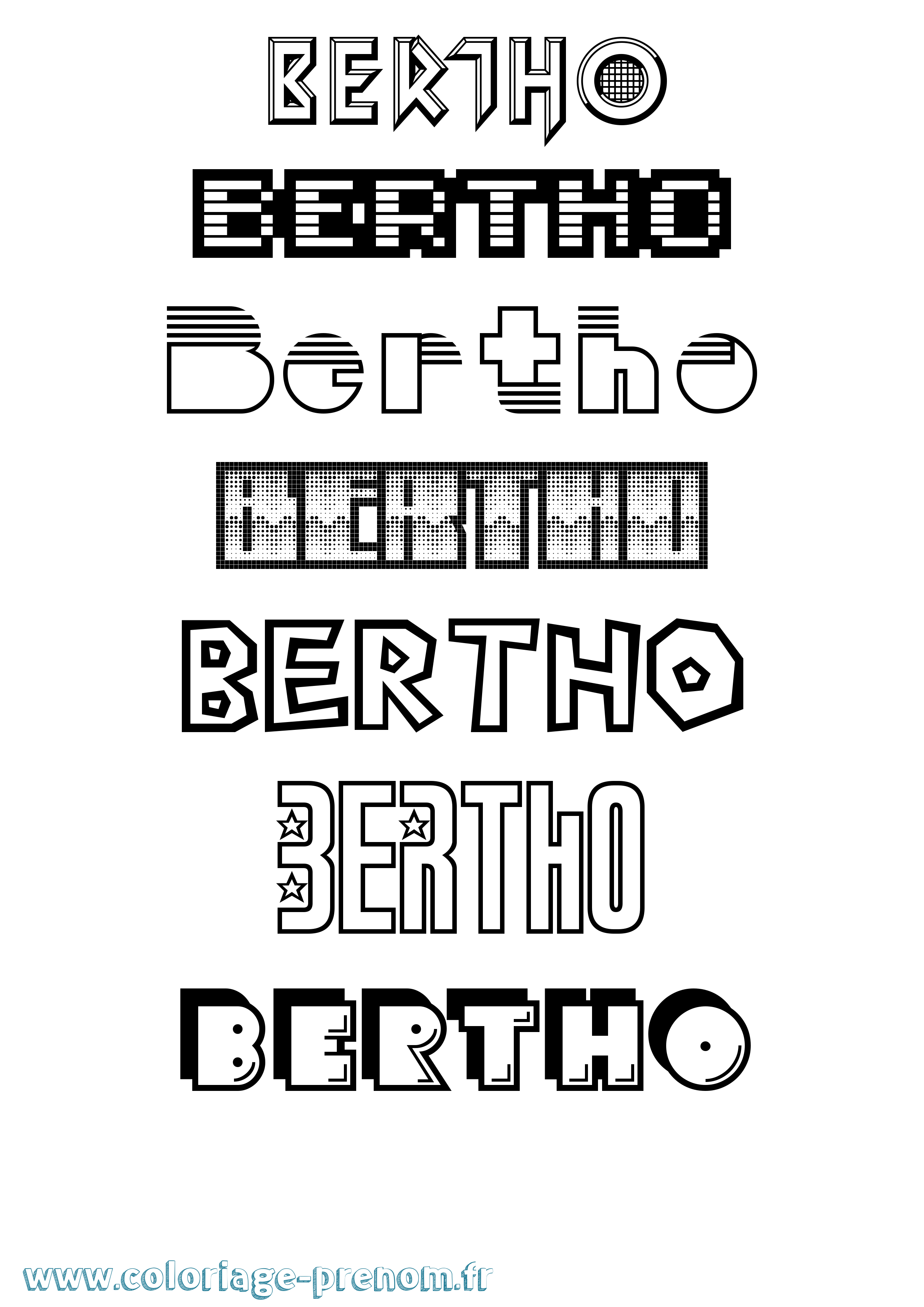 Coloriage Bertho Jeux Vidéos Coloriage prénom Bertho Jeux Vidéos