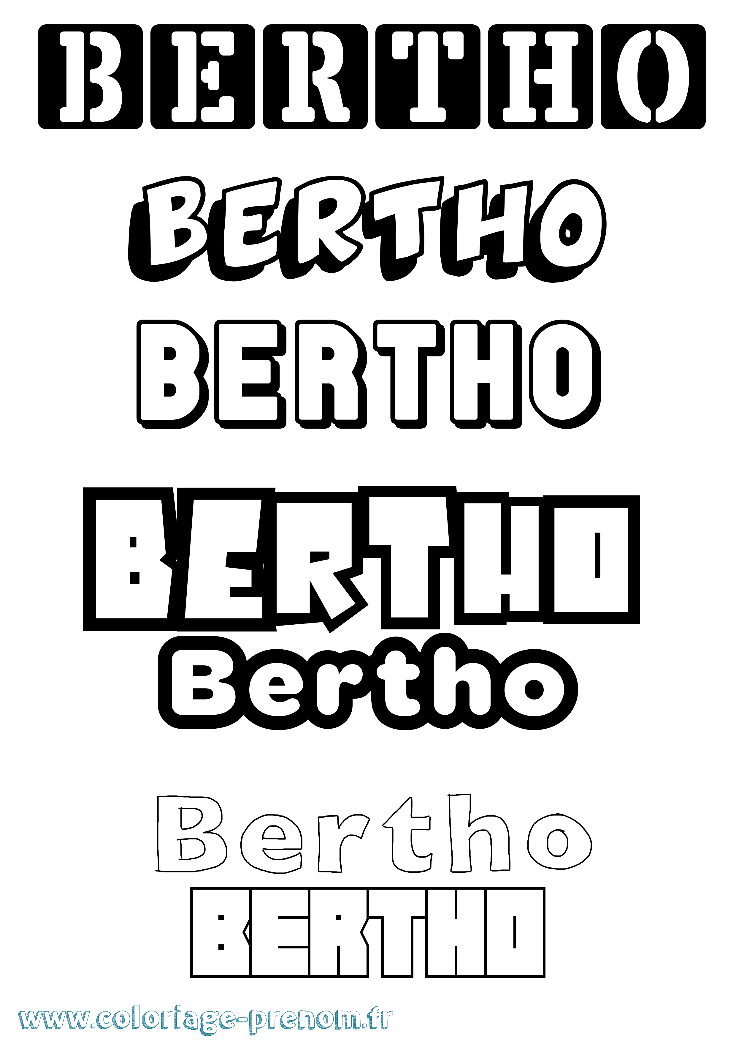 Coloriage Bertho Simple Coloriage prénom Bertho Simple