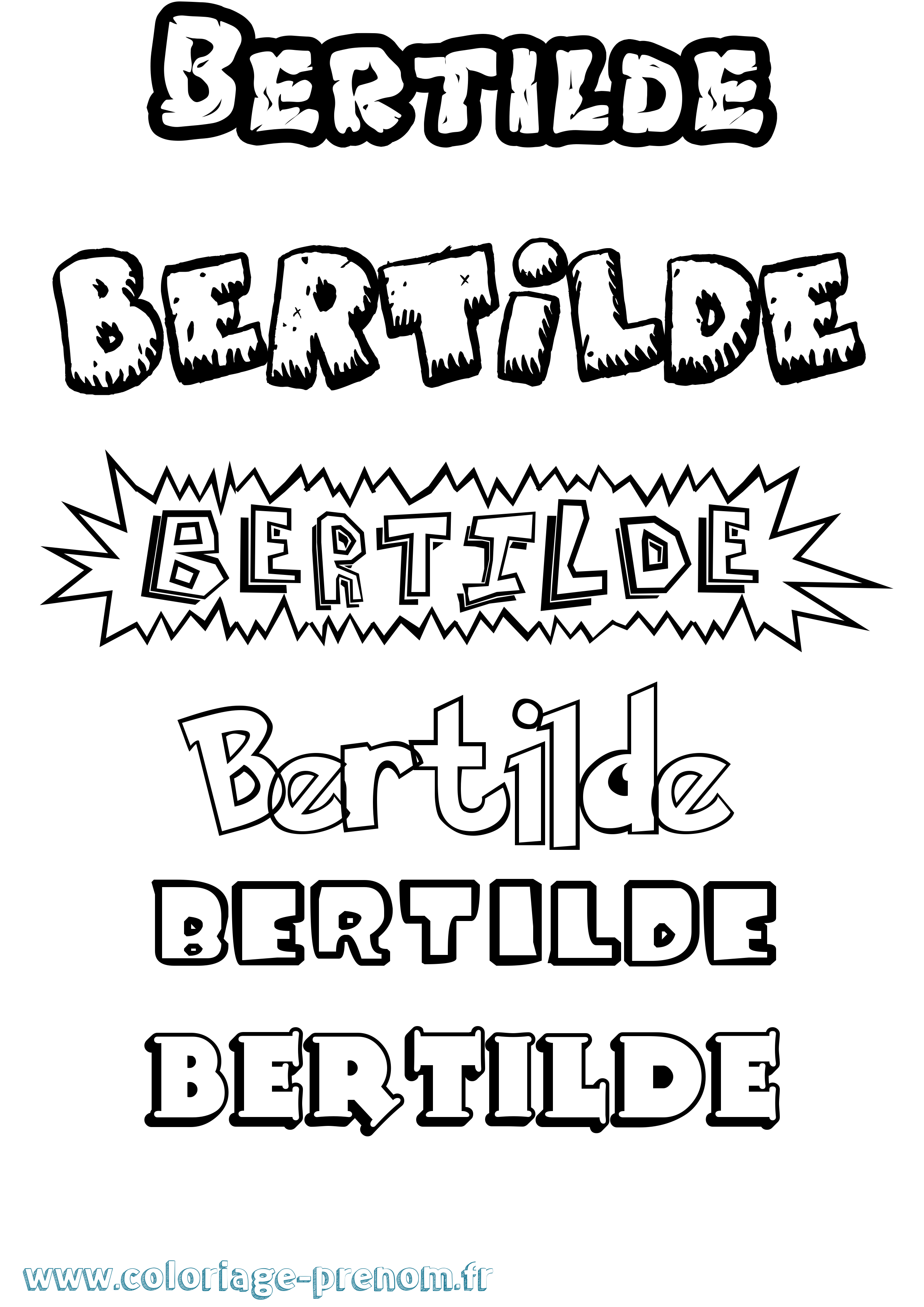 Coloriage Bertilde Dessin Animé Coloriage prénom Bertilde Dessin Animé