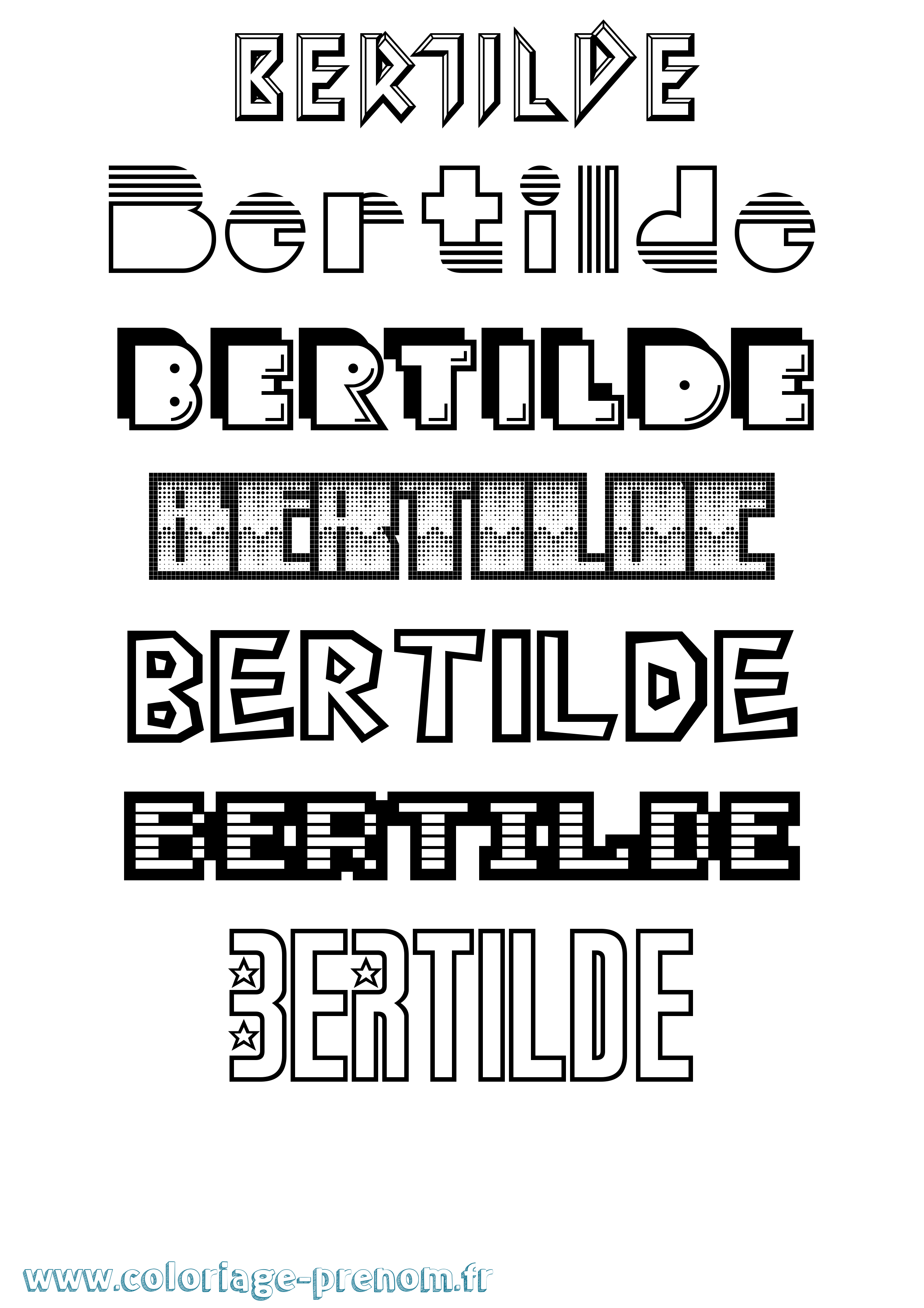 Coloriage Bertilde Jeux Vidéos Coloriage prénom Bertilde Jeux Vidéos