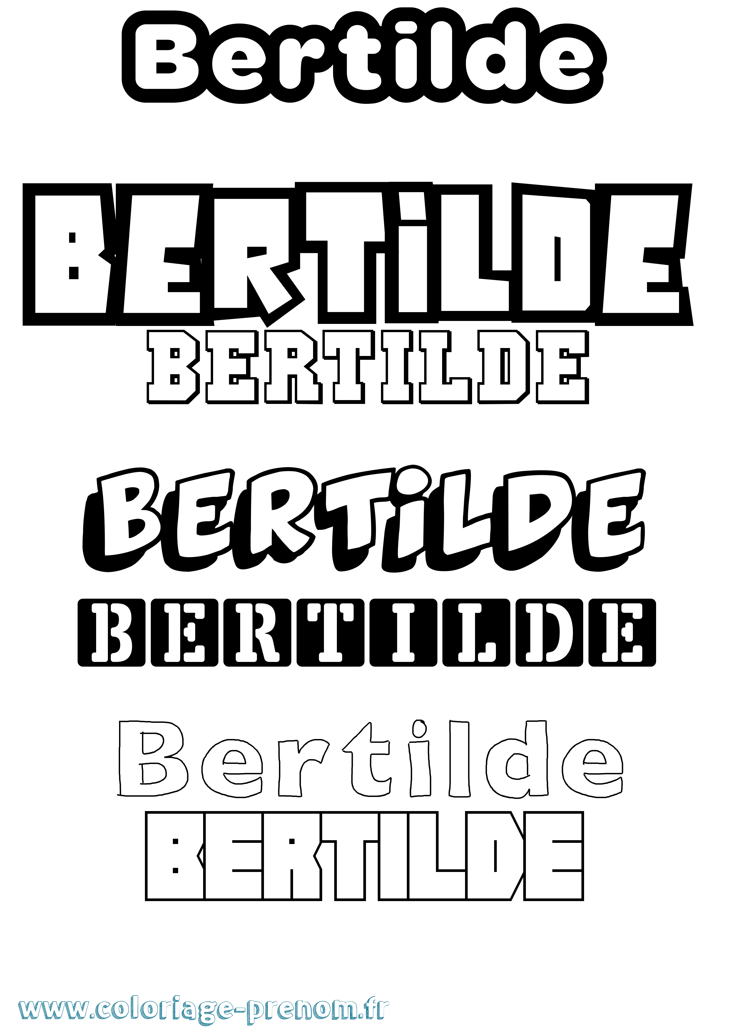Coloriage Bertilde Simple Coloriage prénom Bertilde Simple