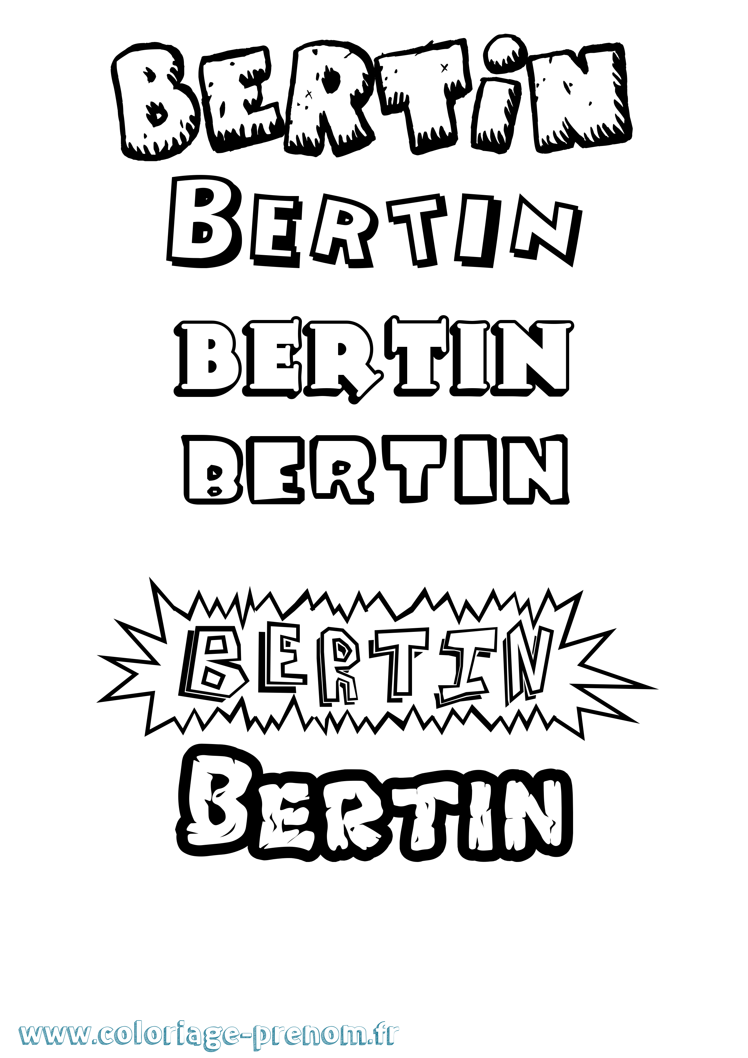 Coloriage Bertin Dessin Animé Coloriage prénom Bertin Dessin Animé