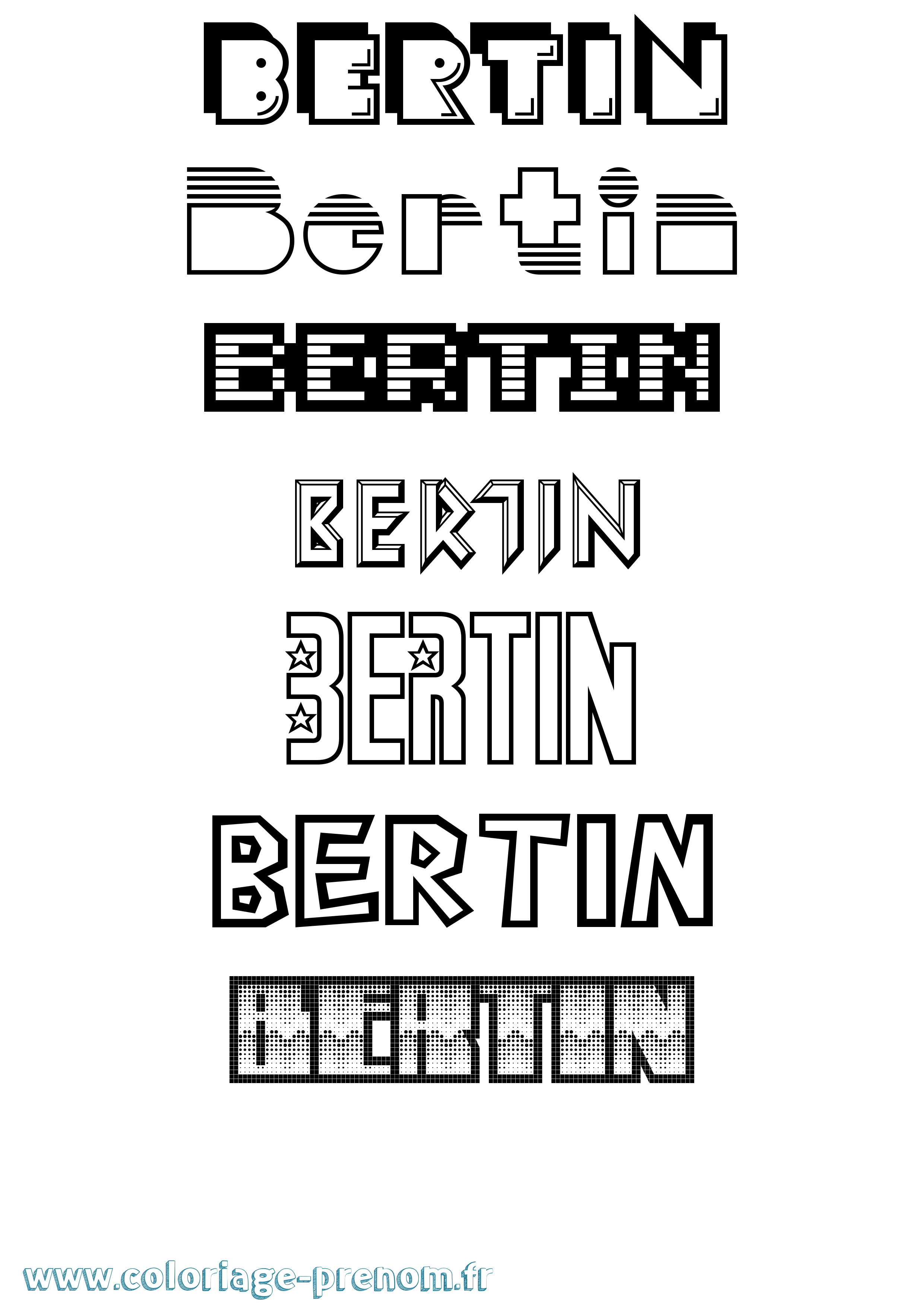 Coloriage Bertin Jeux Vidéos Coloriage prénom Bertin Jeux Vidéos
