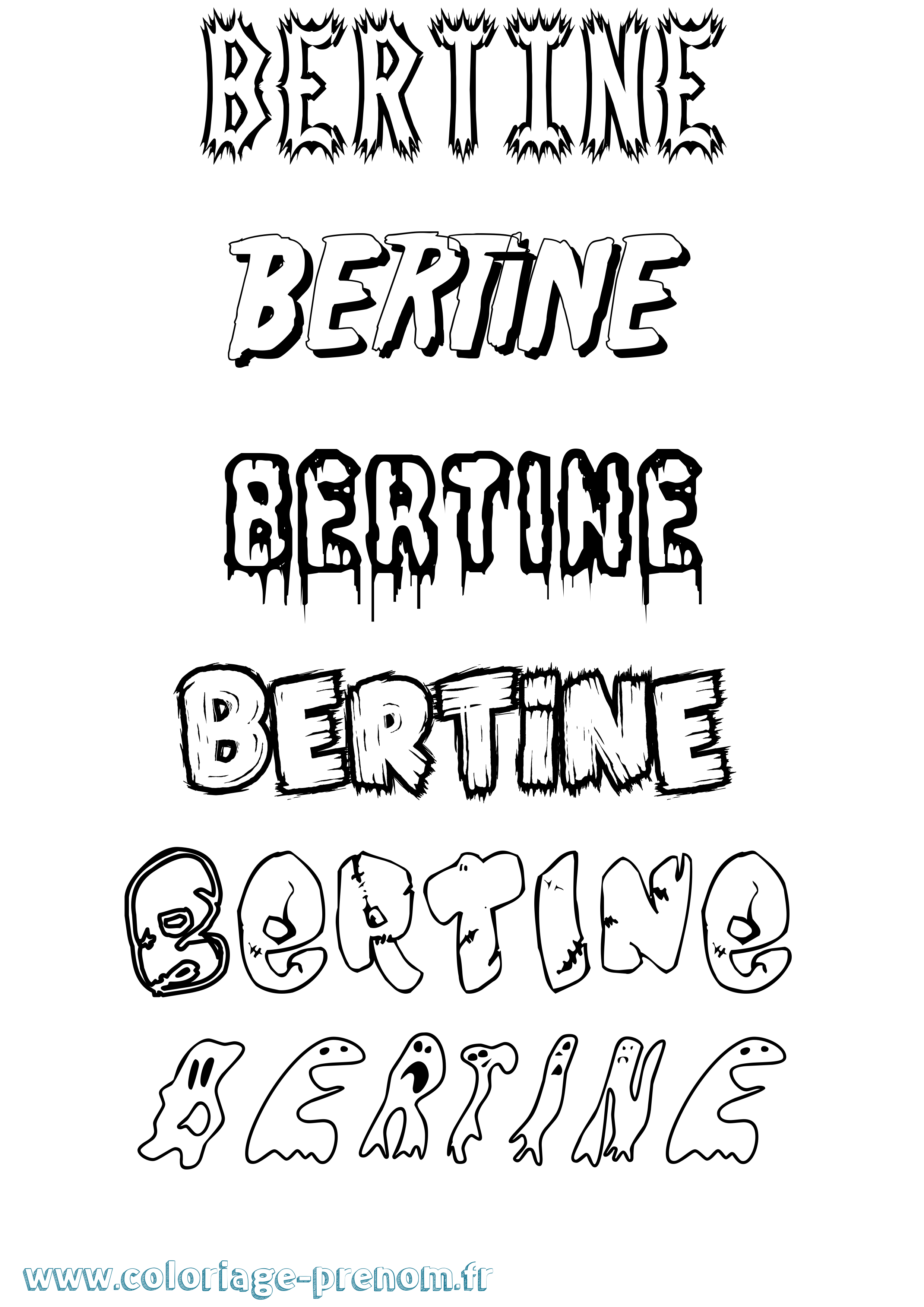 Coloriage Bertine Frisson Coloriage prénom Bertine Frisson