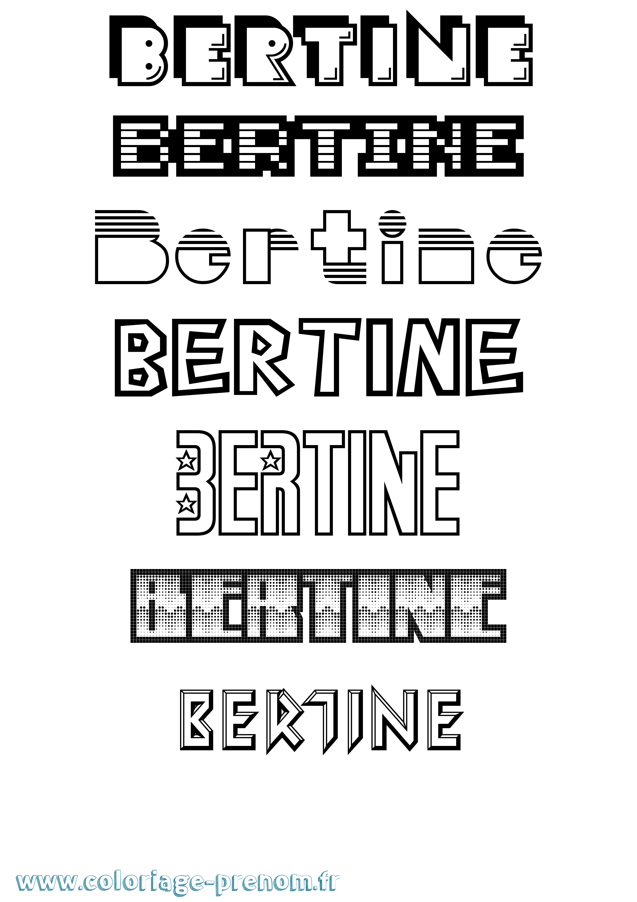 Coloriage Bertine Jeux Vidéos Coloriage prénom Bertine Jeux Vidéos