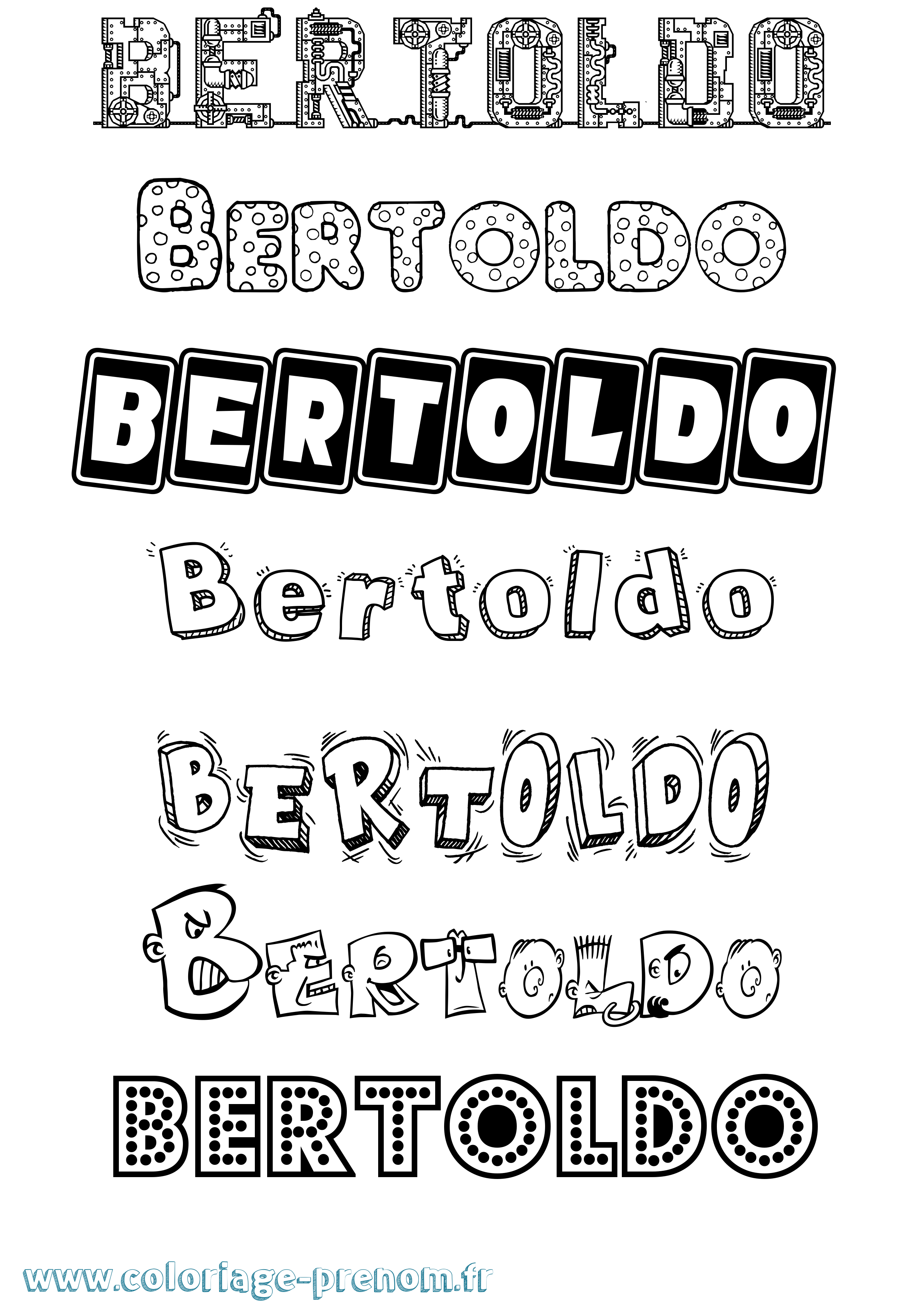 Coloriage Bertoldo Fun Coloriage prénom Bertoldo Fun