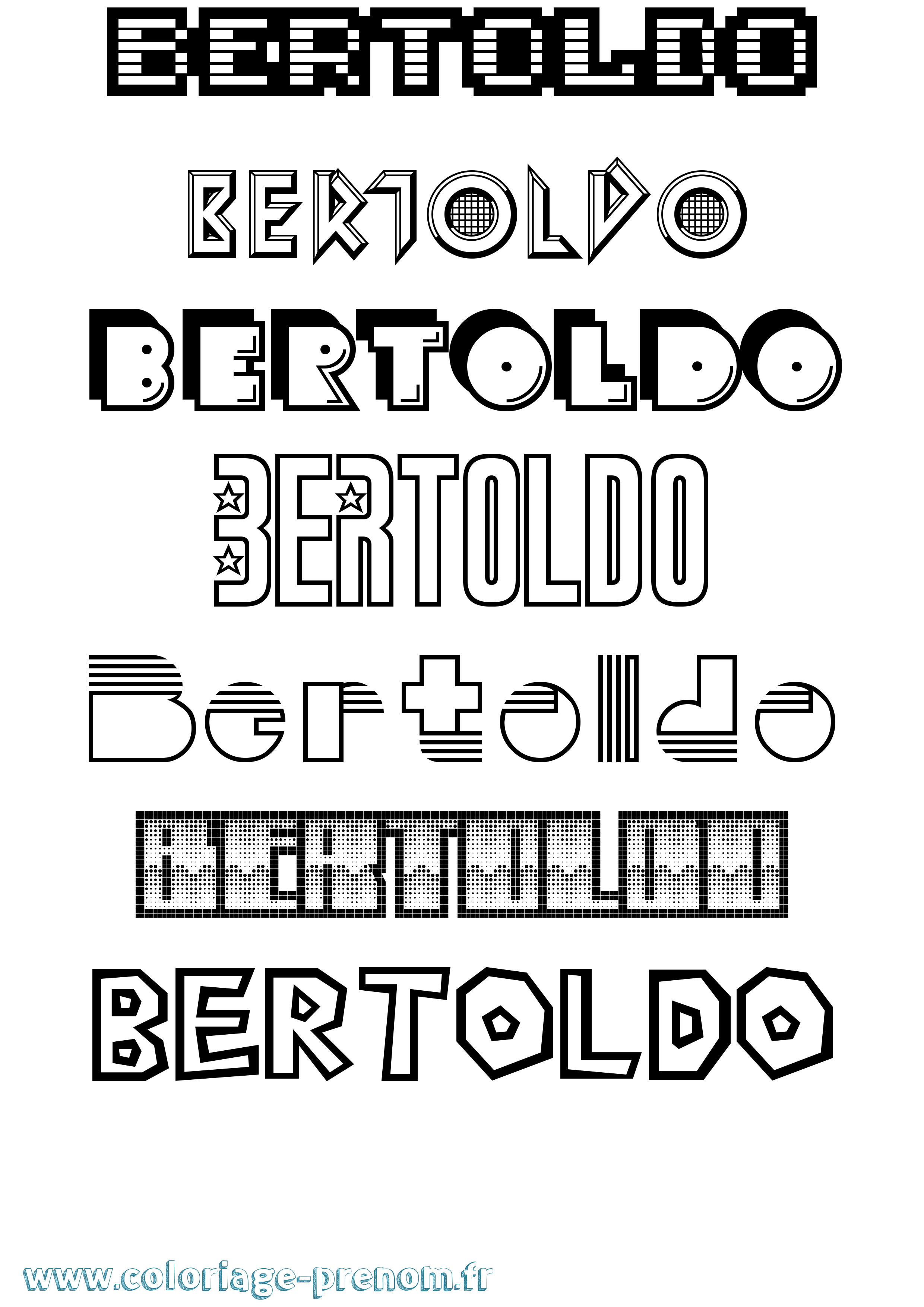Coloriage Bertoldo Jeux Vidéos Coloriage prénom Bertoldo Jeux Vidéos