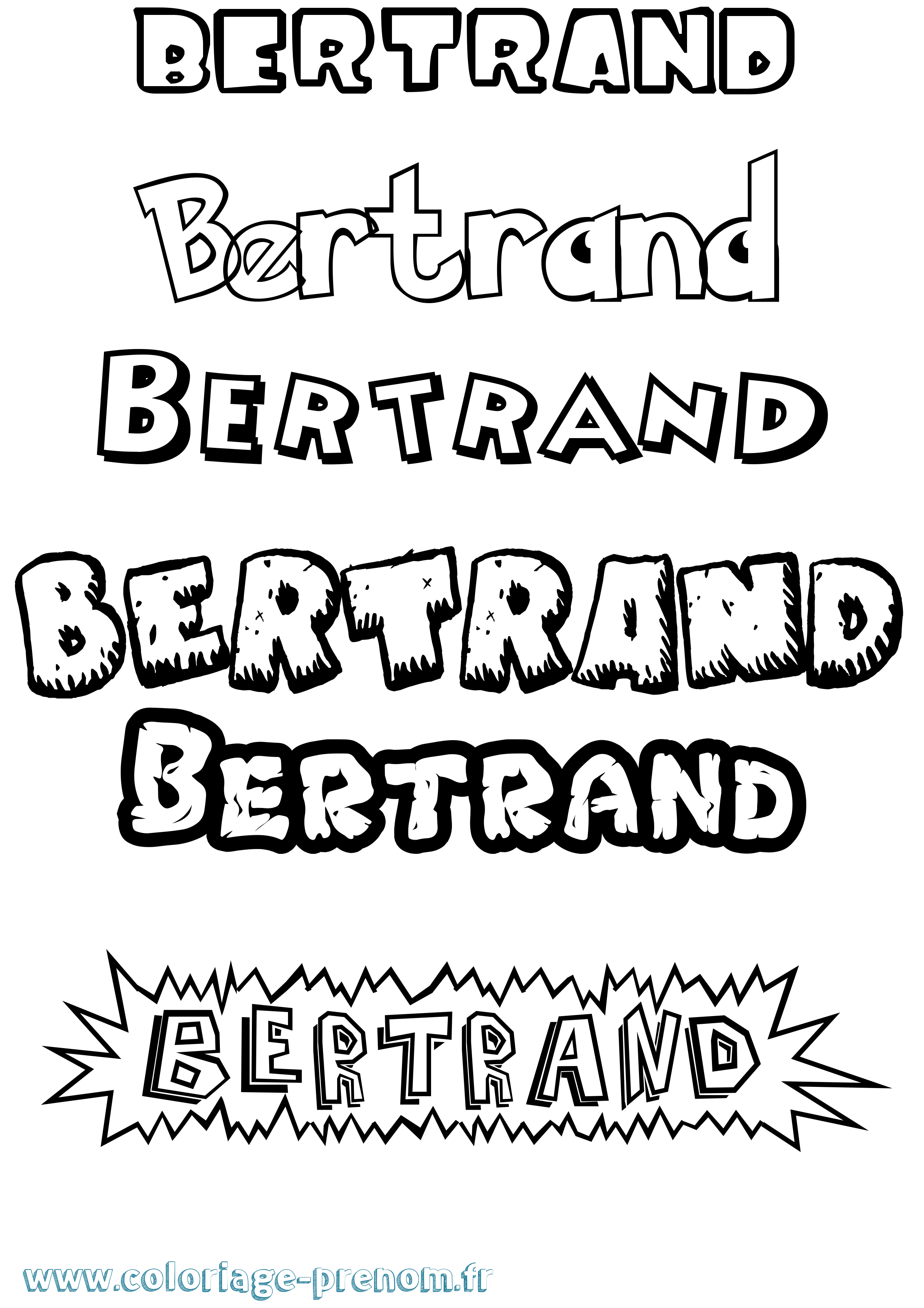 Coloriage Bertrand Dessin Animé Coloriage prénom Bertrand Dessin Animé