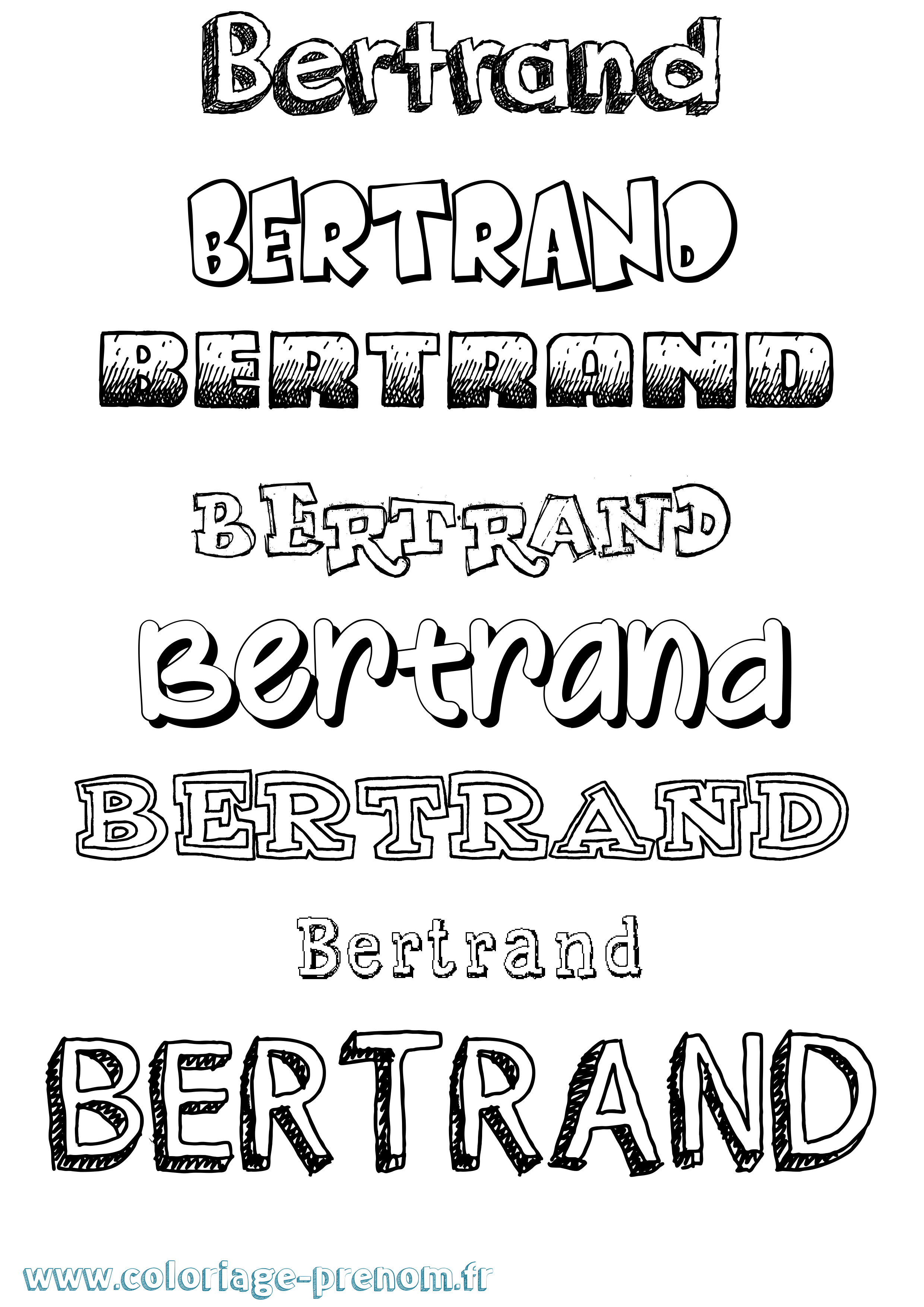 Coloriage Bertrand Dessiné Coloriage prénom Bertrand Dessiné