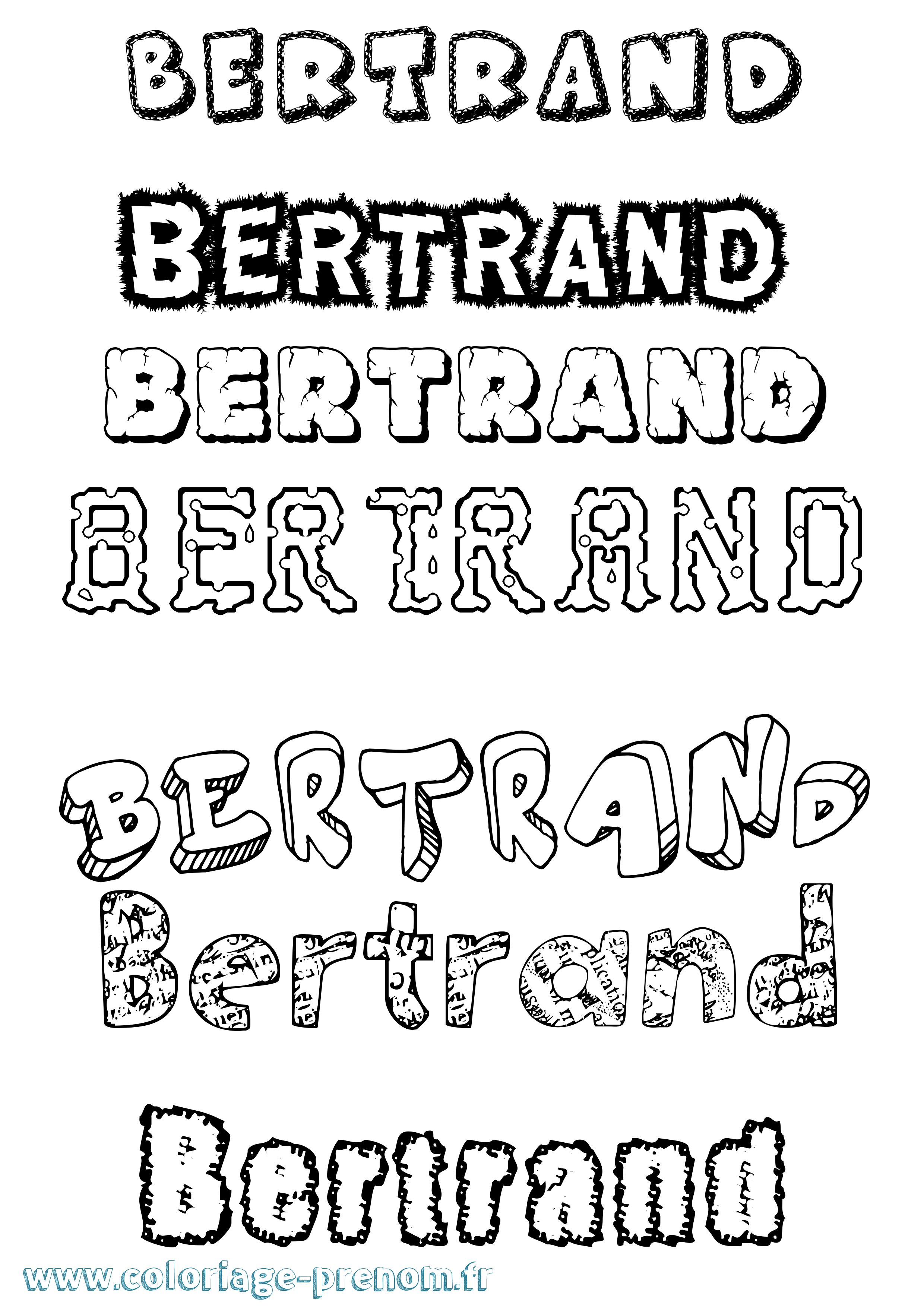 Coloriage Bertrand Destructuré Coloriage prénom Bertrand Destructuré