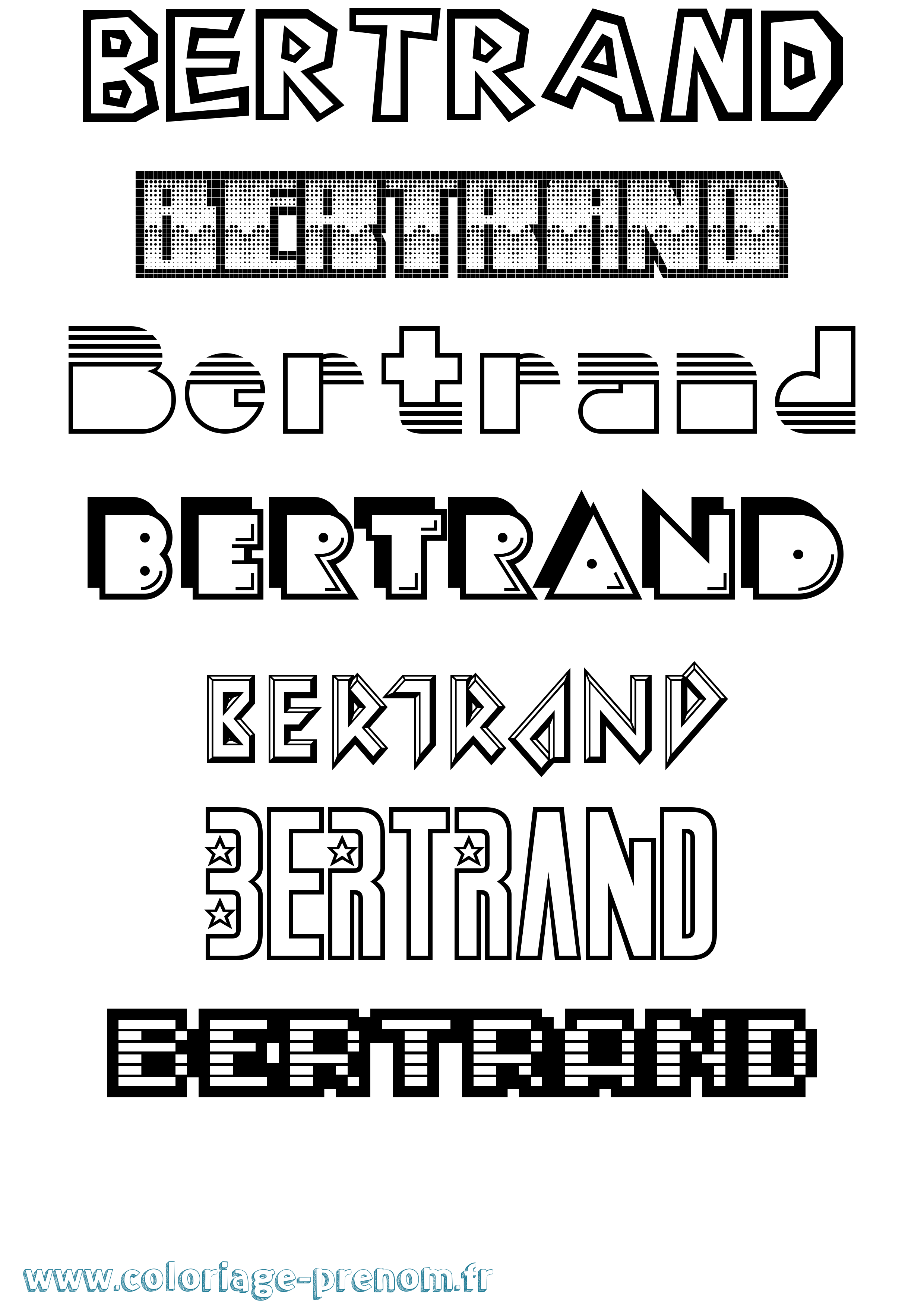 Coloriage Bertrand Jeux Vidéos Coloriage prénom Bertrand Jeux Vidéos