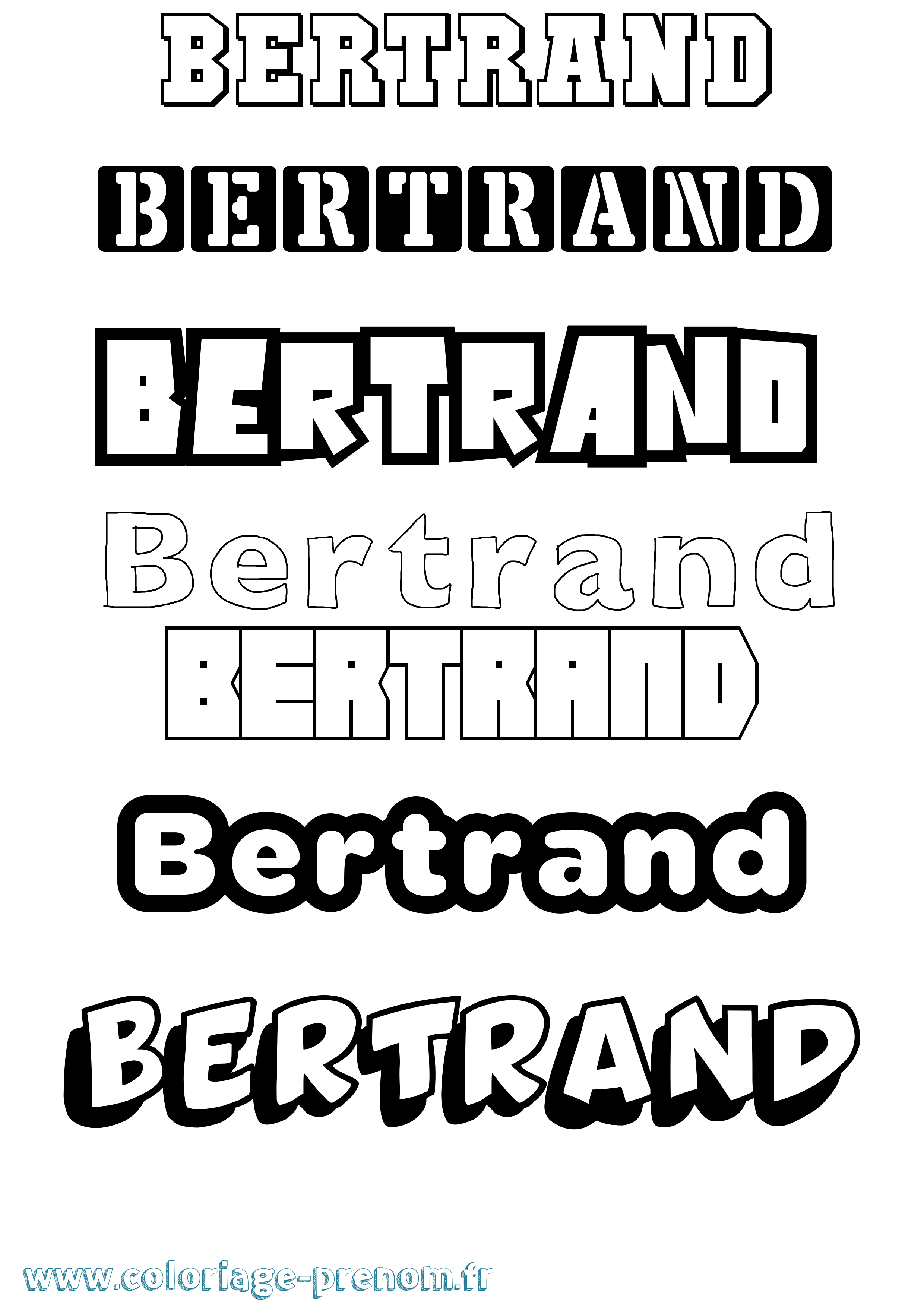 Coloriage Bertrand Simple Coloriage prénom Bertrand Simple