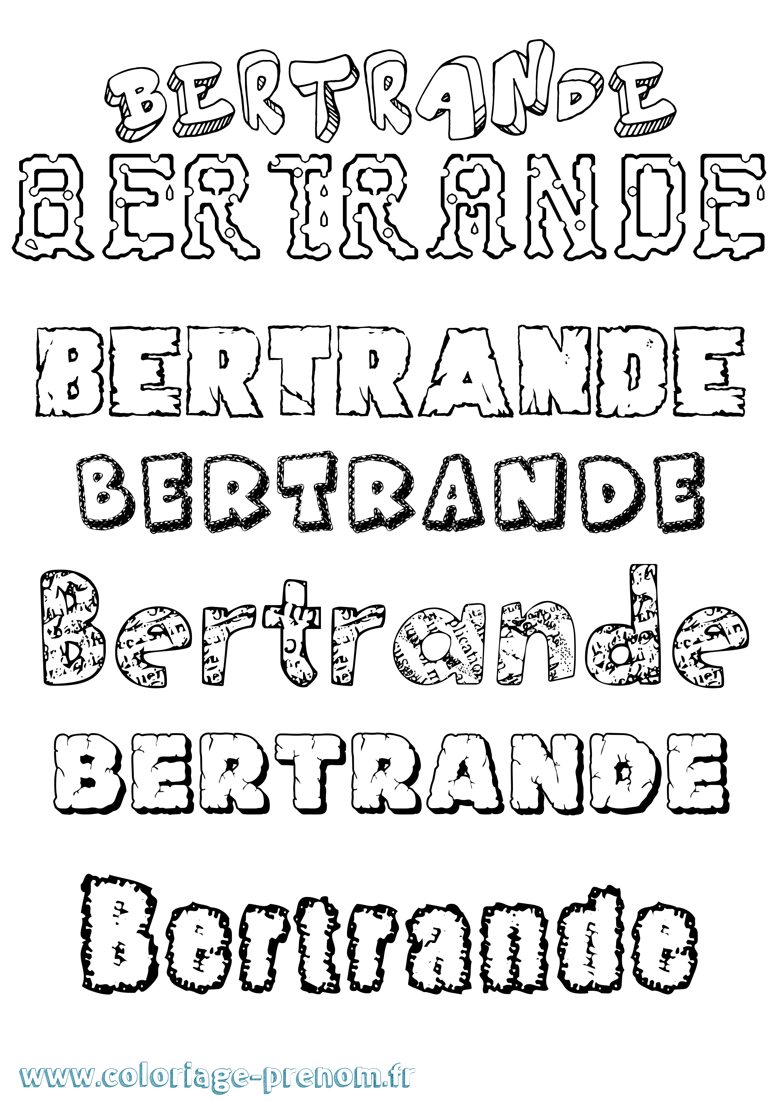 Coloriage Bertrande Destructuré Coloriage prénom Bertrande Destructuré