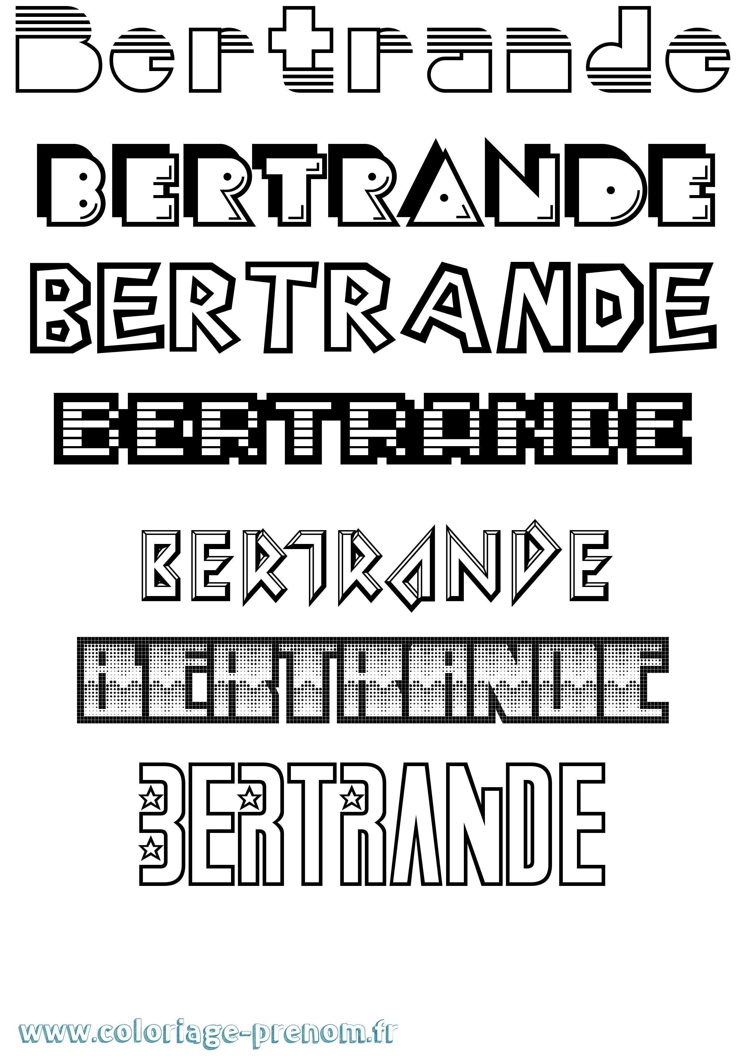 Coloriage Bertrande Jeux Vidéos Coloriage prénom Bertrande Jeux Vidéos
