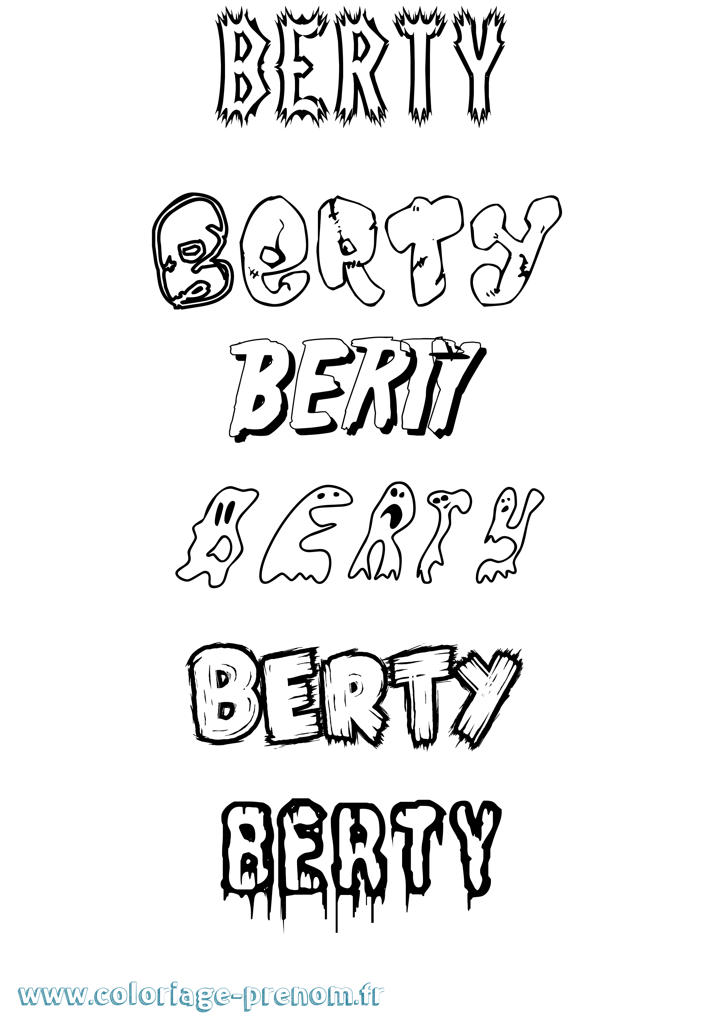 Coloriage Berty Frisson Coloriage prénom Berty Frisson