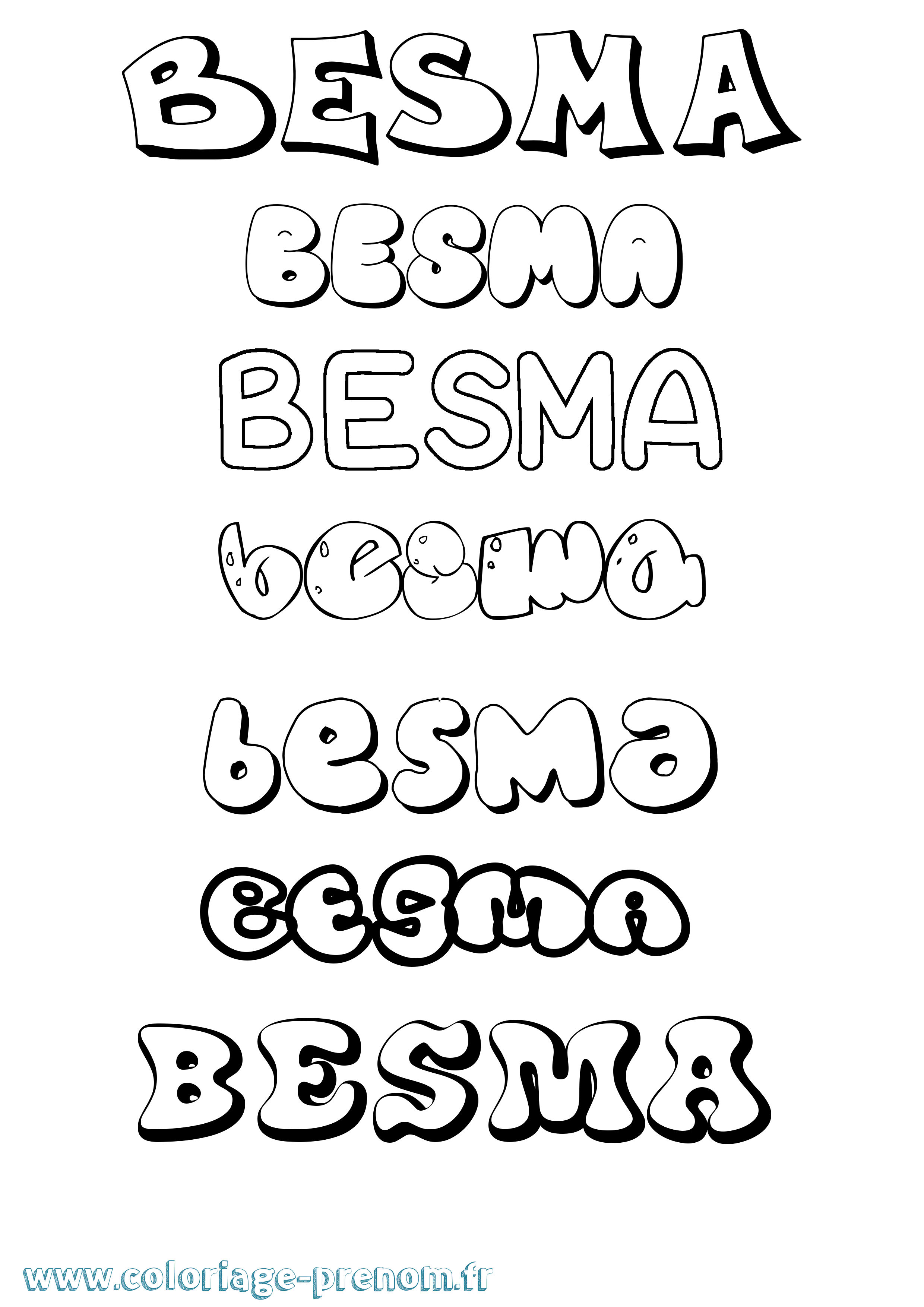 Coloriage Besma Bubble Coloriage prénom Besma Bubble