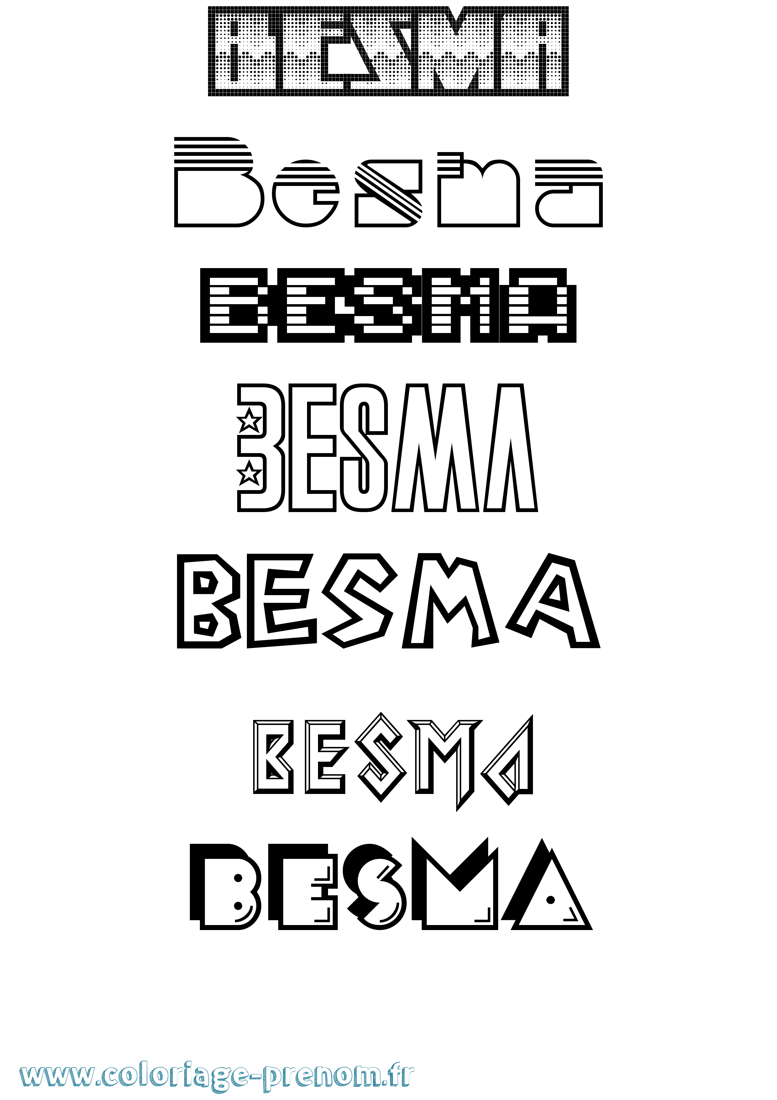 Coloriage Besma Jeux Vidéos Coloriage prénom Besma Jeux Vidéos