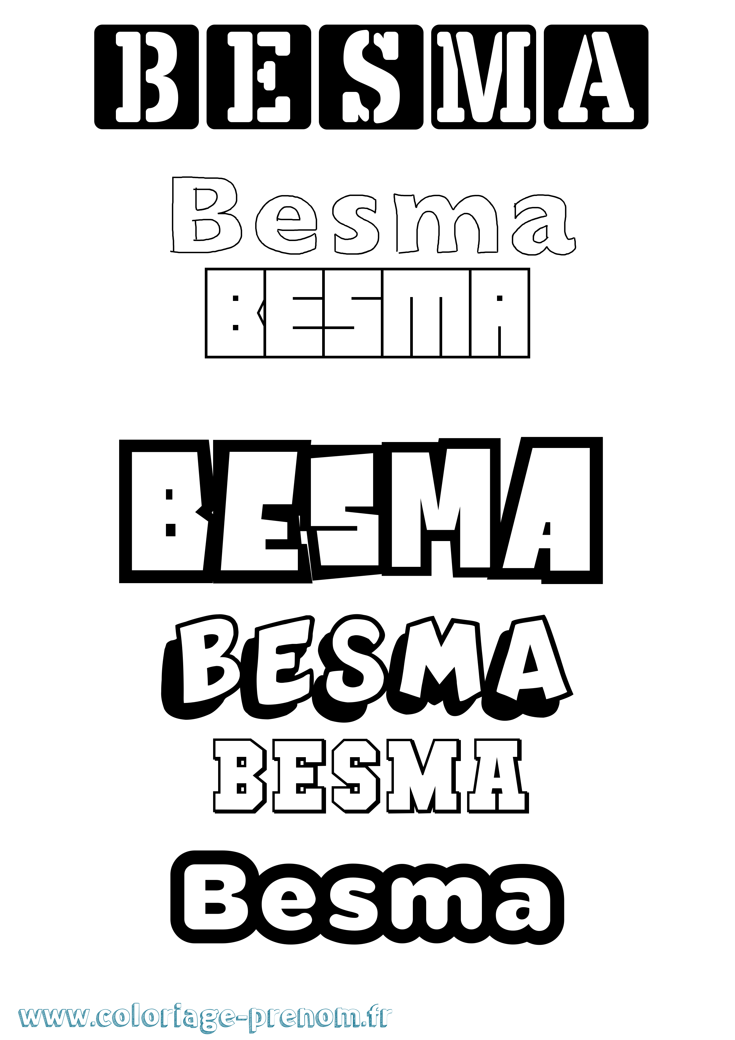 Coloriage Besma Simple Coloriage prénom Besma Simple