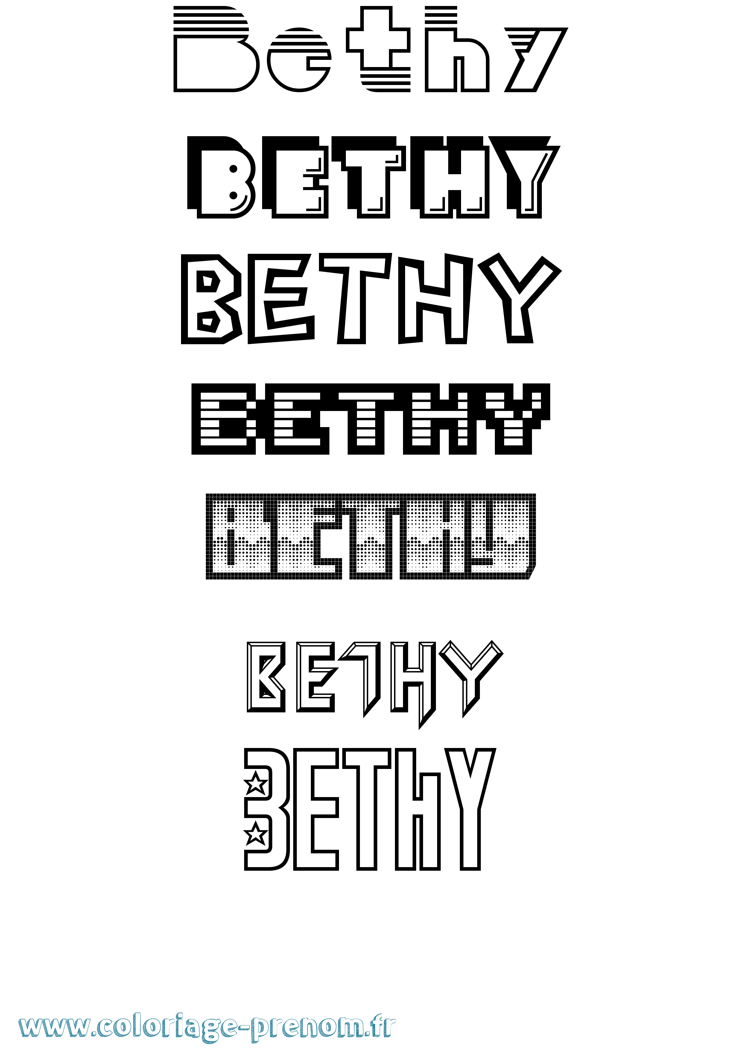 Coloriage Bethy Jeux Vidéos Coloriage prénom Bethy Jeux Vidéos